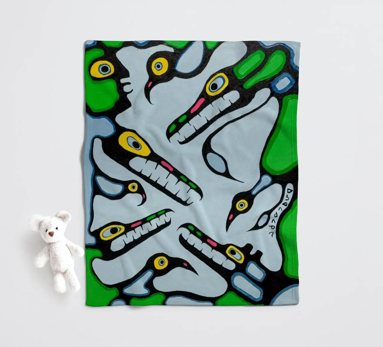 Norval Morrisseau Sogni di sciamano coperta in pile da Riley Art Studio