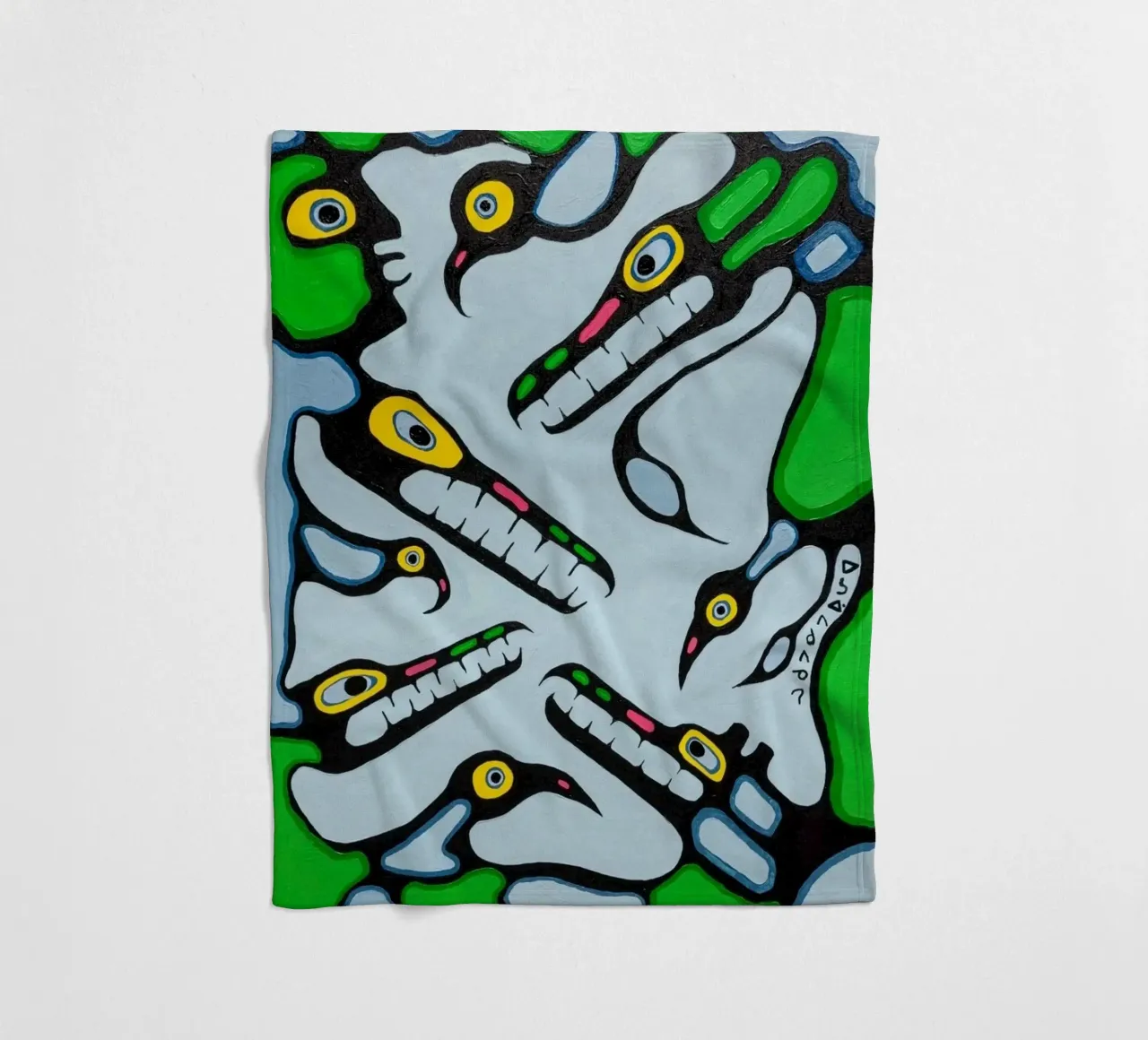 Norval Morrisseau Sogni di sciamano coperta in pile da Riley Art Studio