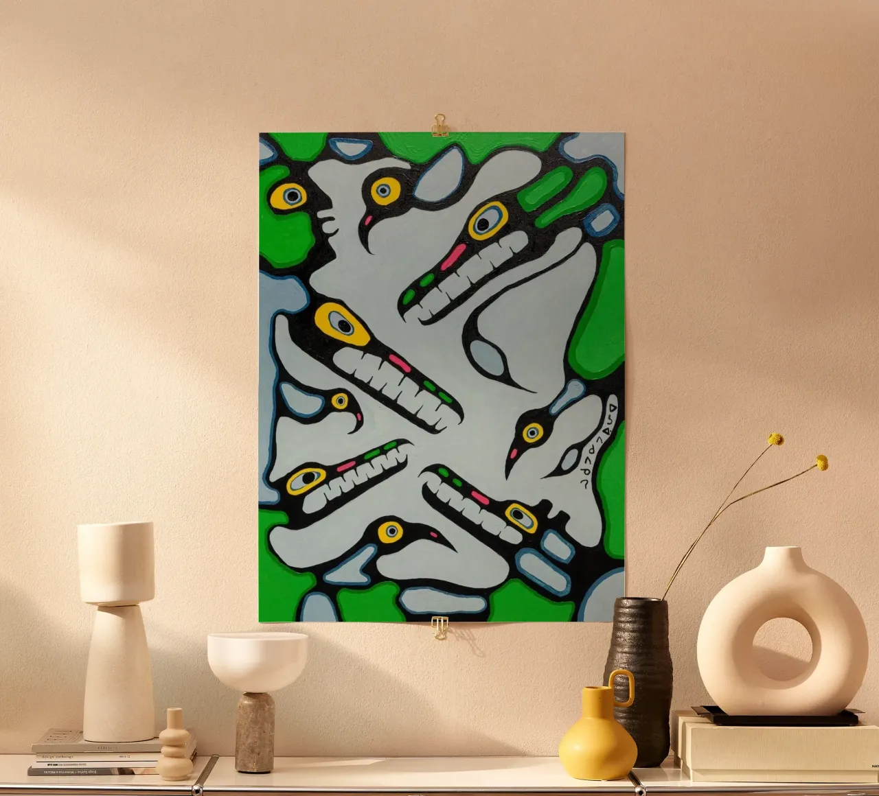 Norval Morrisseau Sogni di sciamano carta hahnemühle da Riley Art Studio