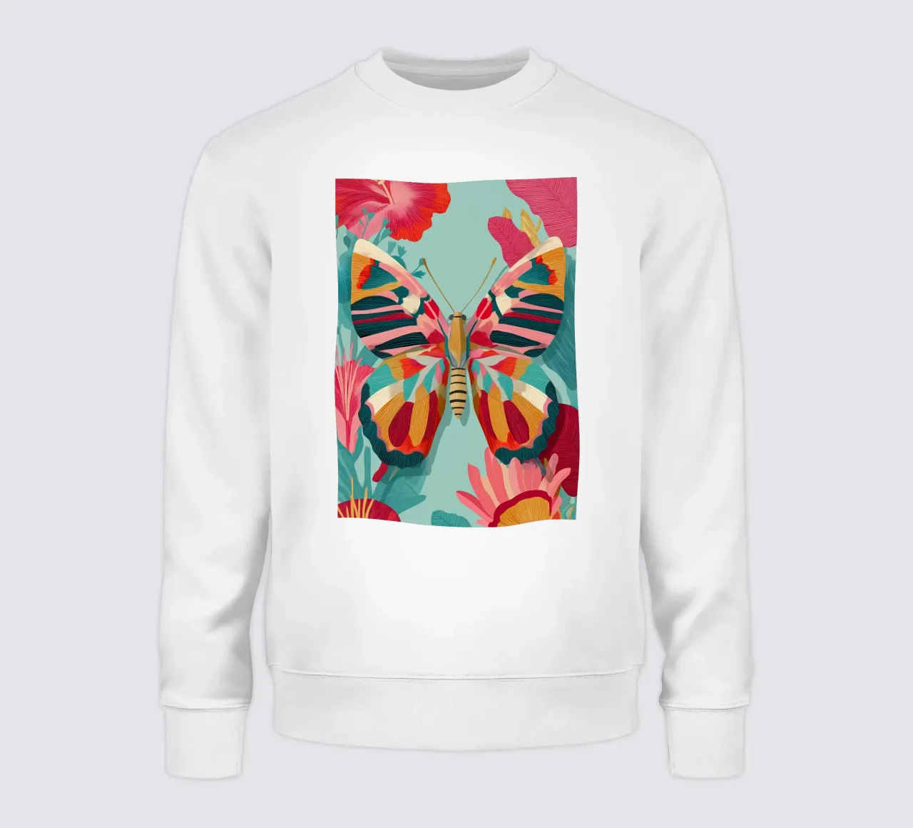 Portrait of a Butterfly in Bloom Sweatshirt von Luca
