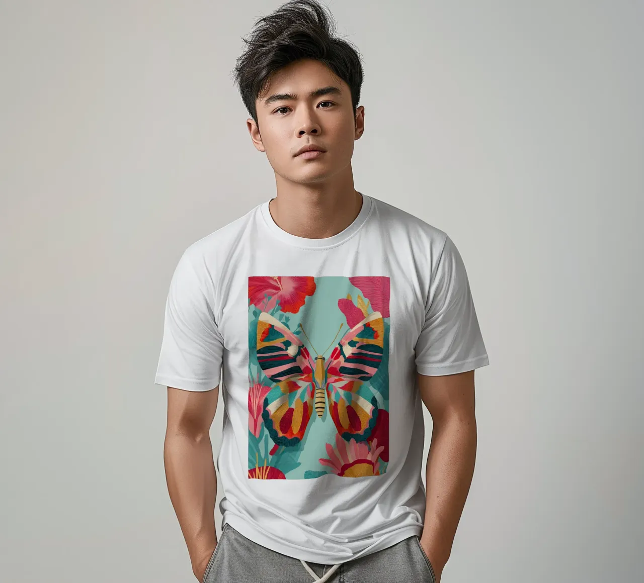 Portrait of a Butterfly in Bloom t-shirt da Luca