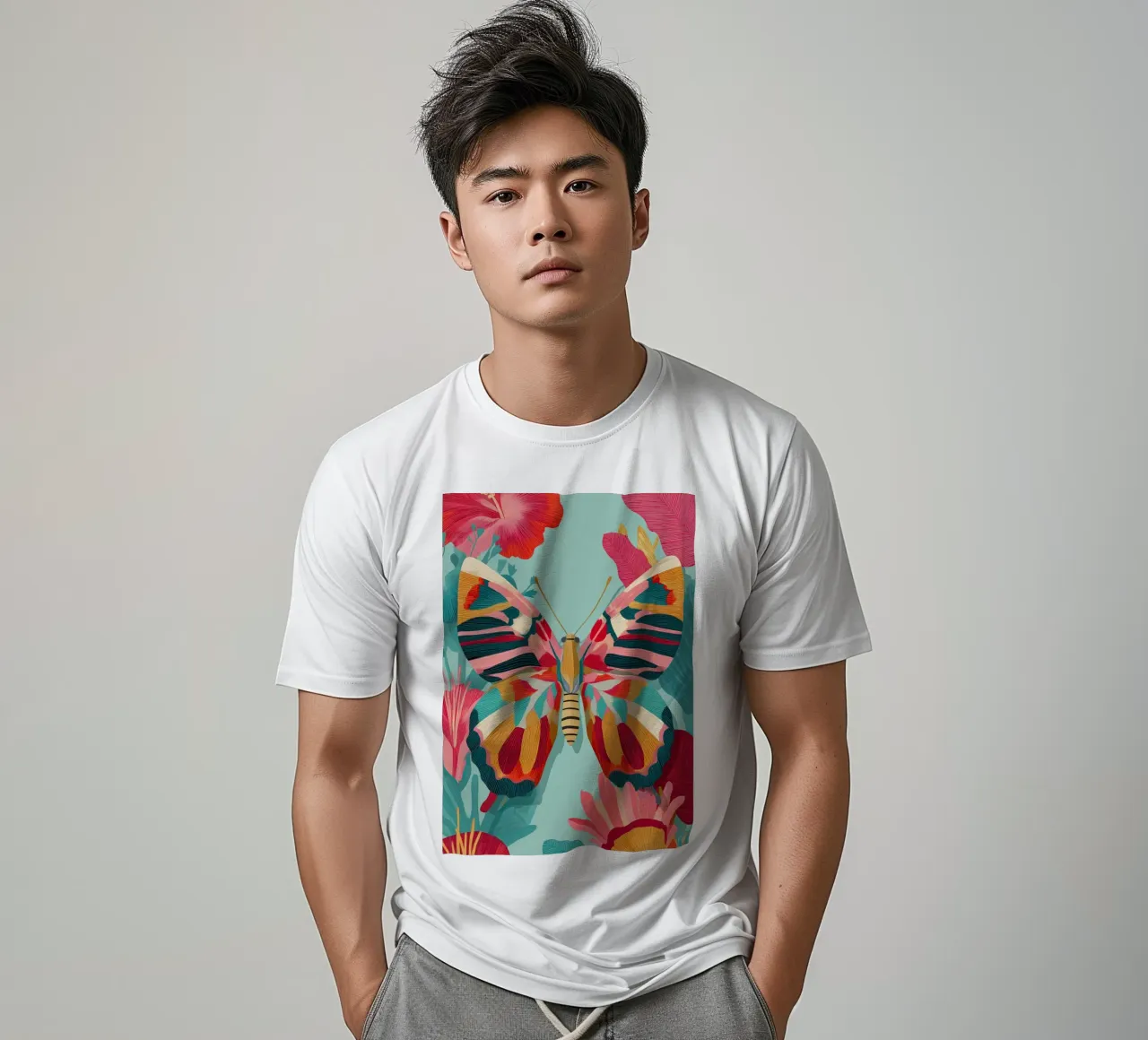 Portrait of a Butterfly in Bloom t-shirt da Luca