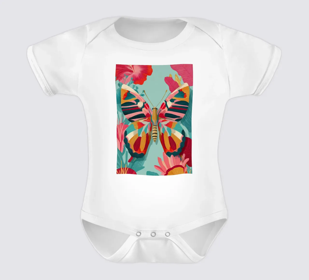 Portrait of a Butterfly in Bloom Kurzarm Babybody von Luca
