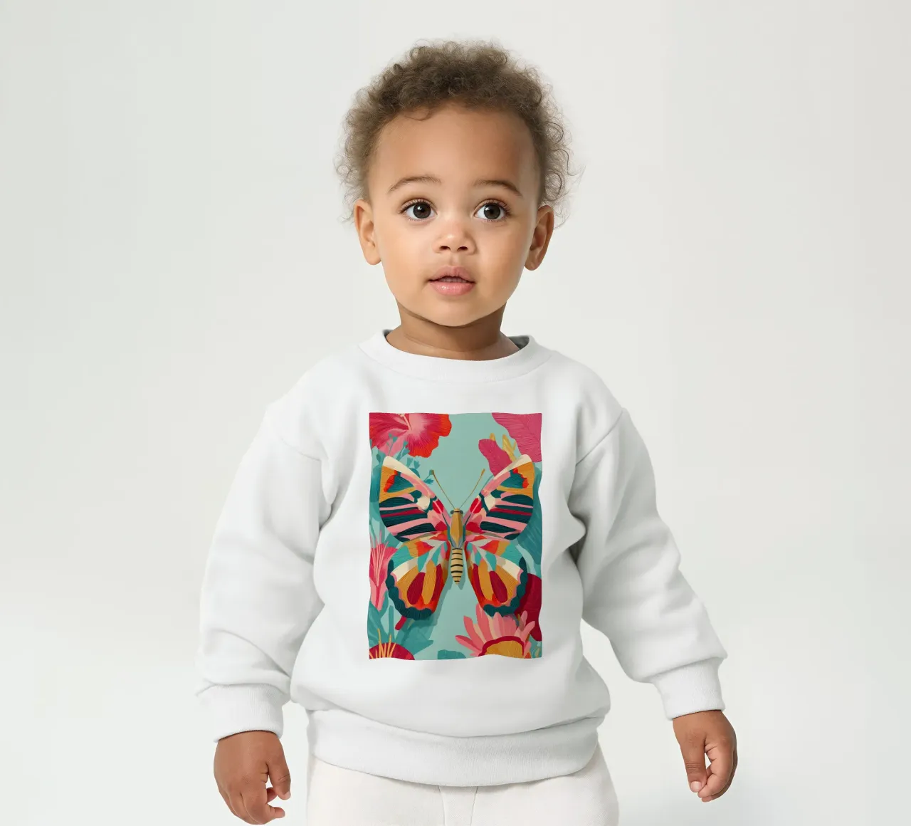 Portrait of a Butterfly in Bloom felpa neonato da Luca