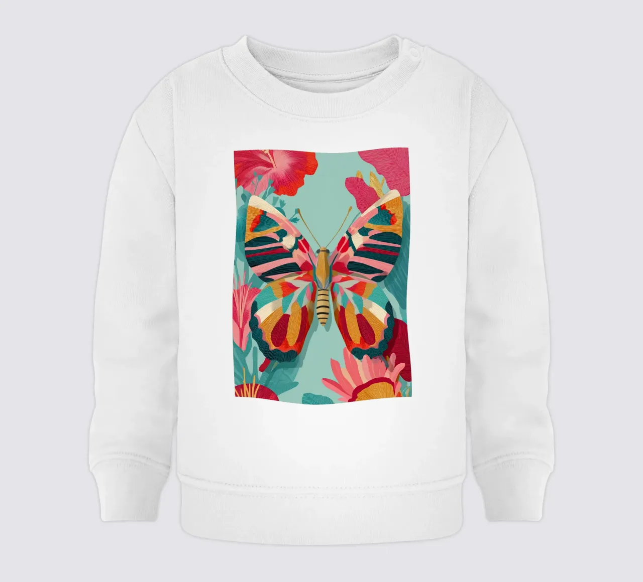 Portrait of a Butterfly in Bloom felpa neonato da Luca