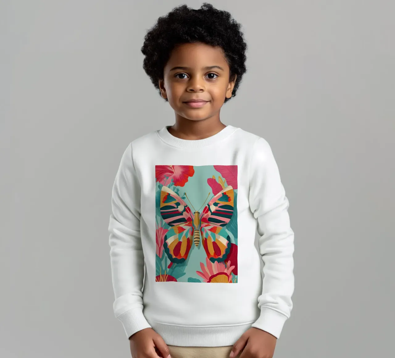 Portrait of a Butterfly in Bloom felpa bambino da Luca