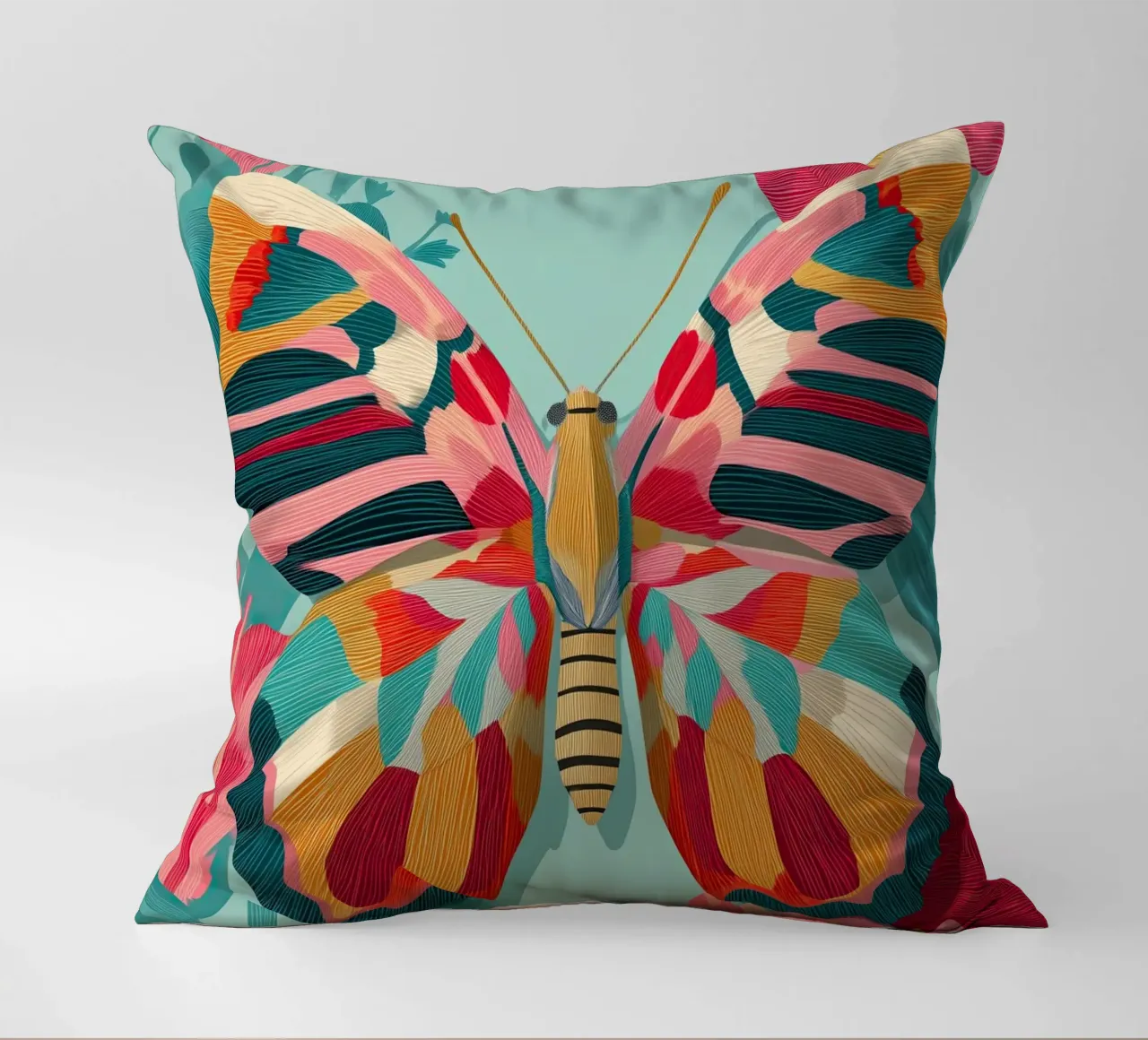 Portrait of a Butterfly in Bloom cuscino da Luca