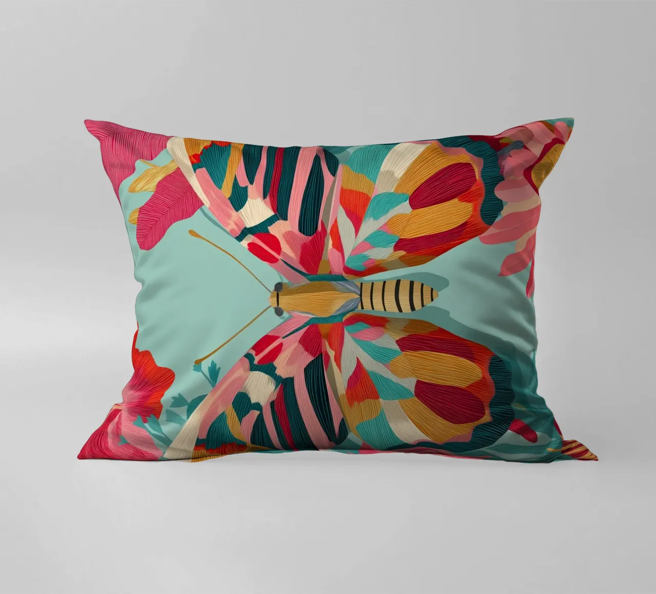 Portrait of a Butterfly in Bloom cuscino da Luca