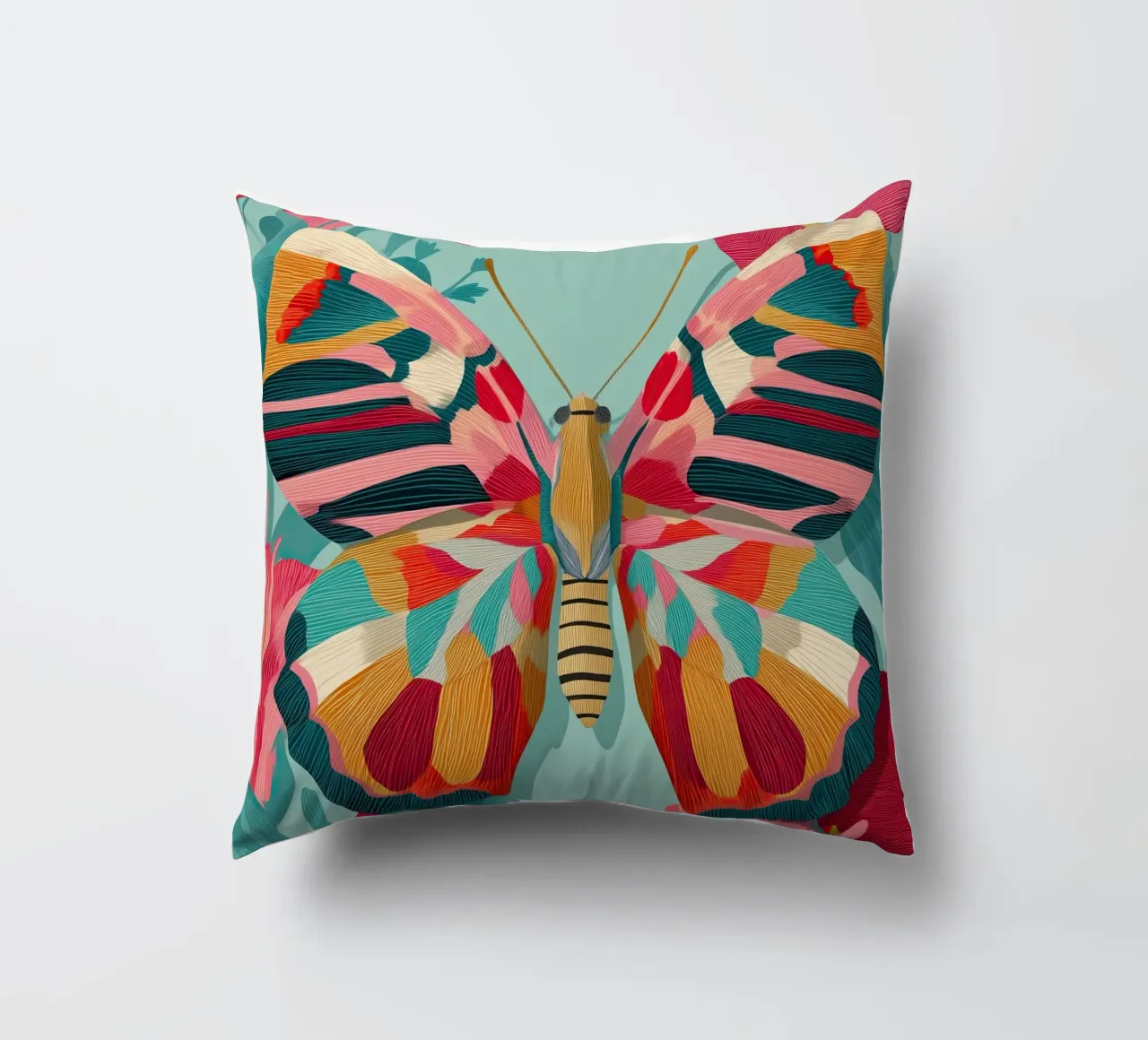 Portrait of a Butterfly in Bloom cuscino da Luca