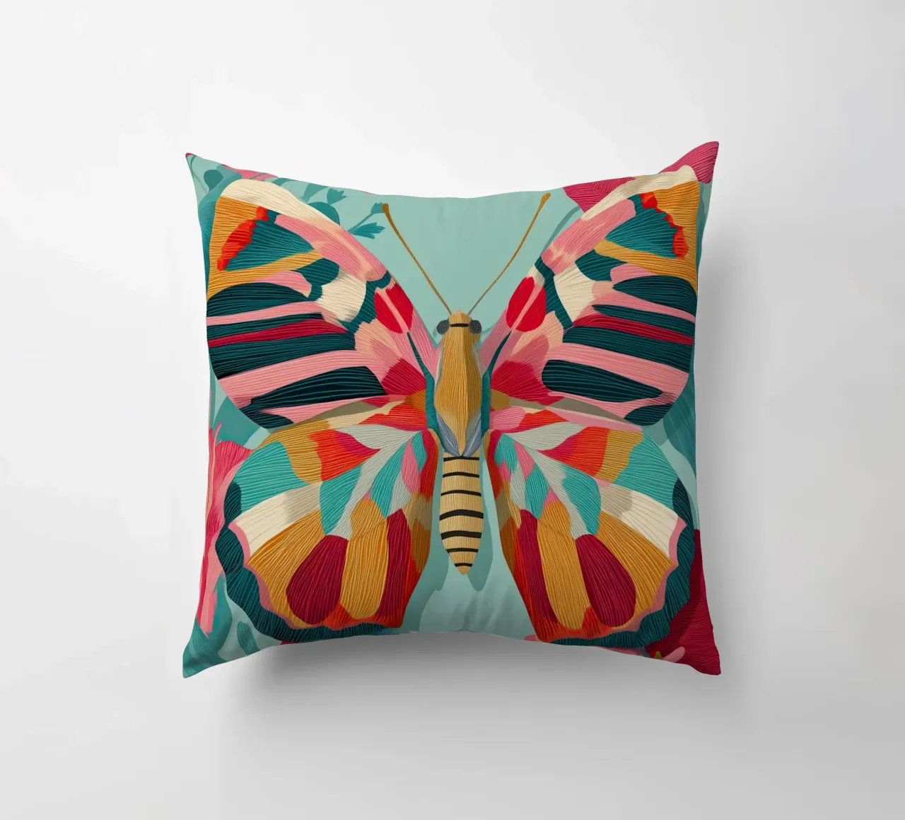 Portrait of a Butterfly in Bloom cuscino da Luca