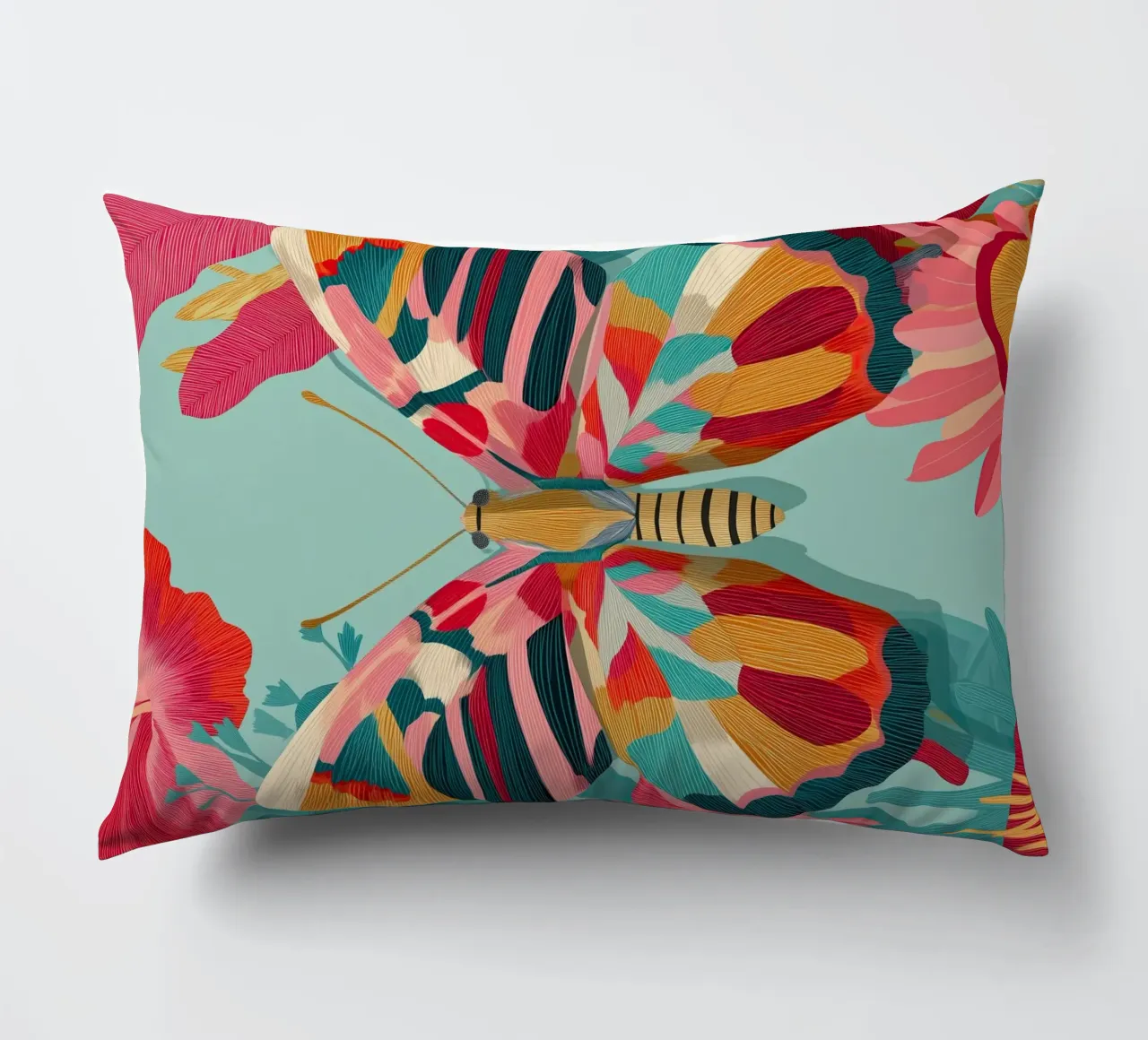 Portrait of a Butterfly in Bloom cuscino da Luca