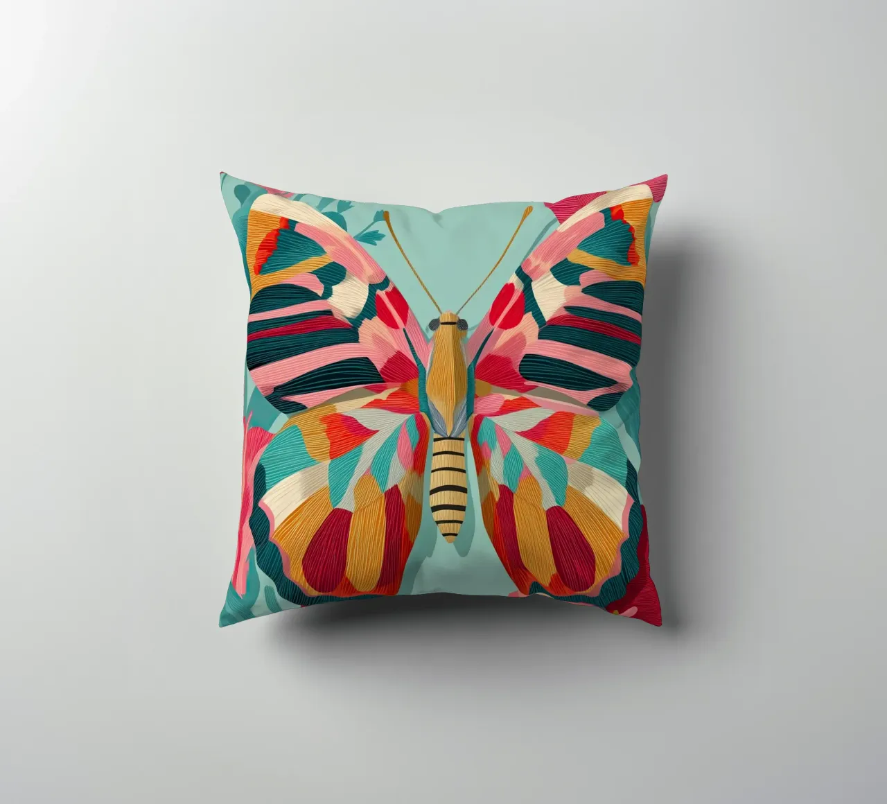 Portrait of a Butterfly in Bloom cuscino da Luca