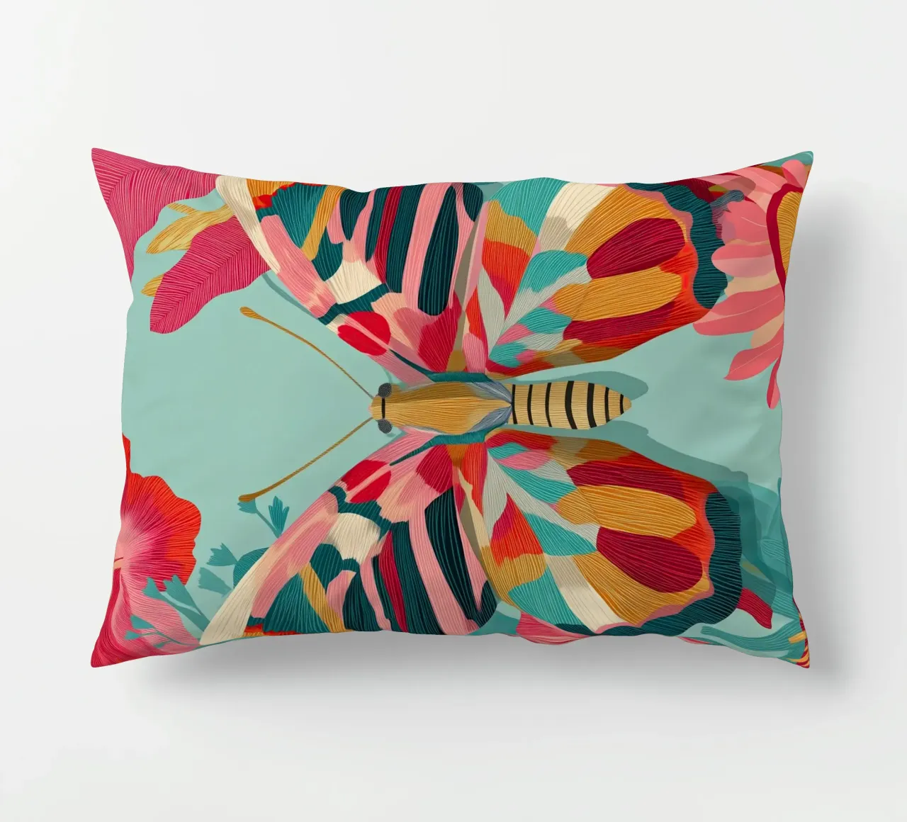 Portrait of a Butterfly in Bloom cuscino da Luca