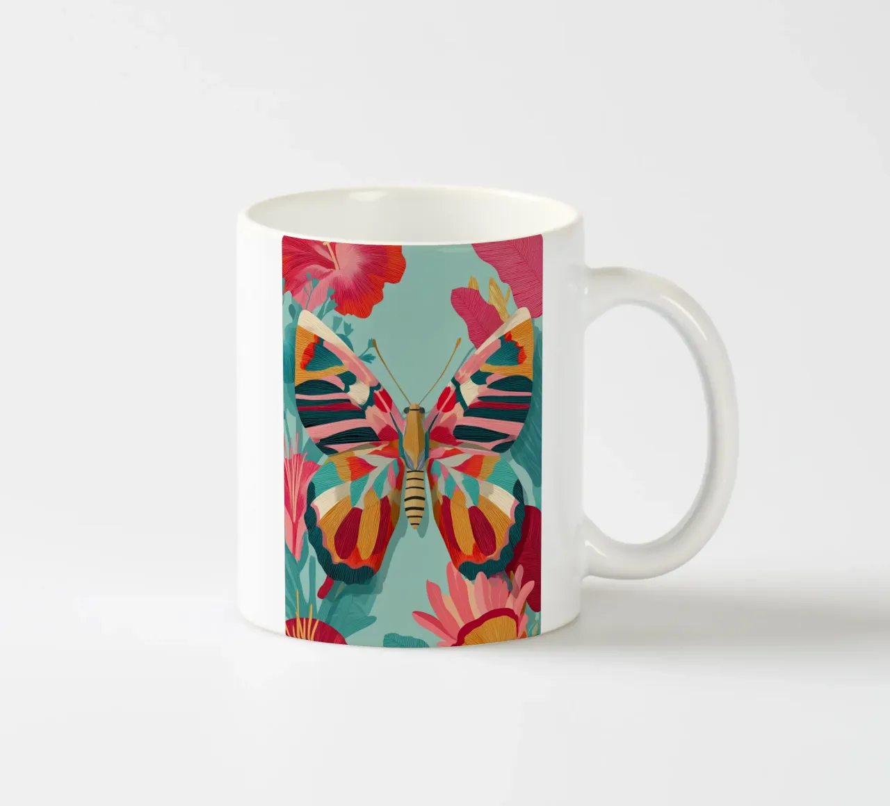 Portrait of a Butterfly in Bloom tazza in ceramica da Luca