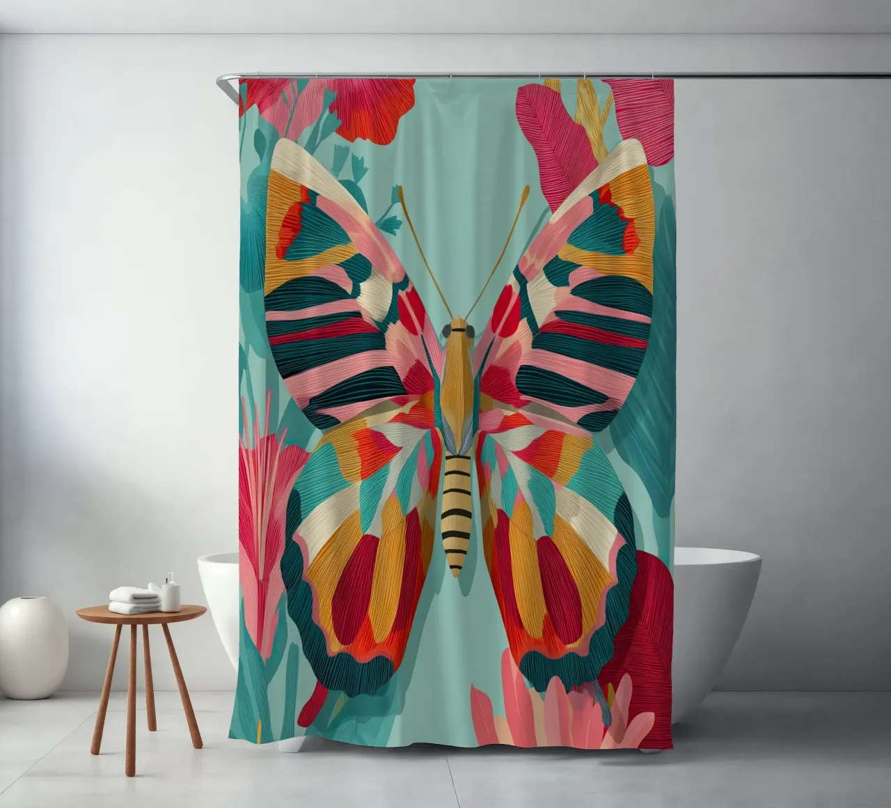 Portrait of a Butterfly in Bloom tenda da doccia da Luca
