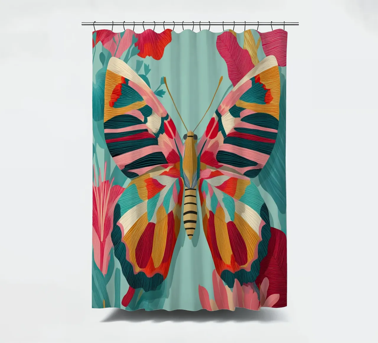 Portrait of a Butterfly in Bloom tenda da doccia da Luca