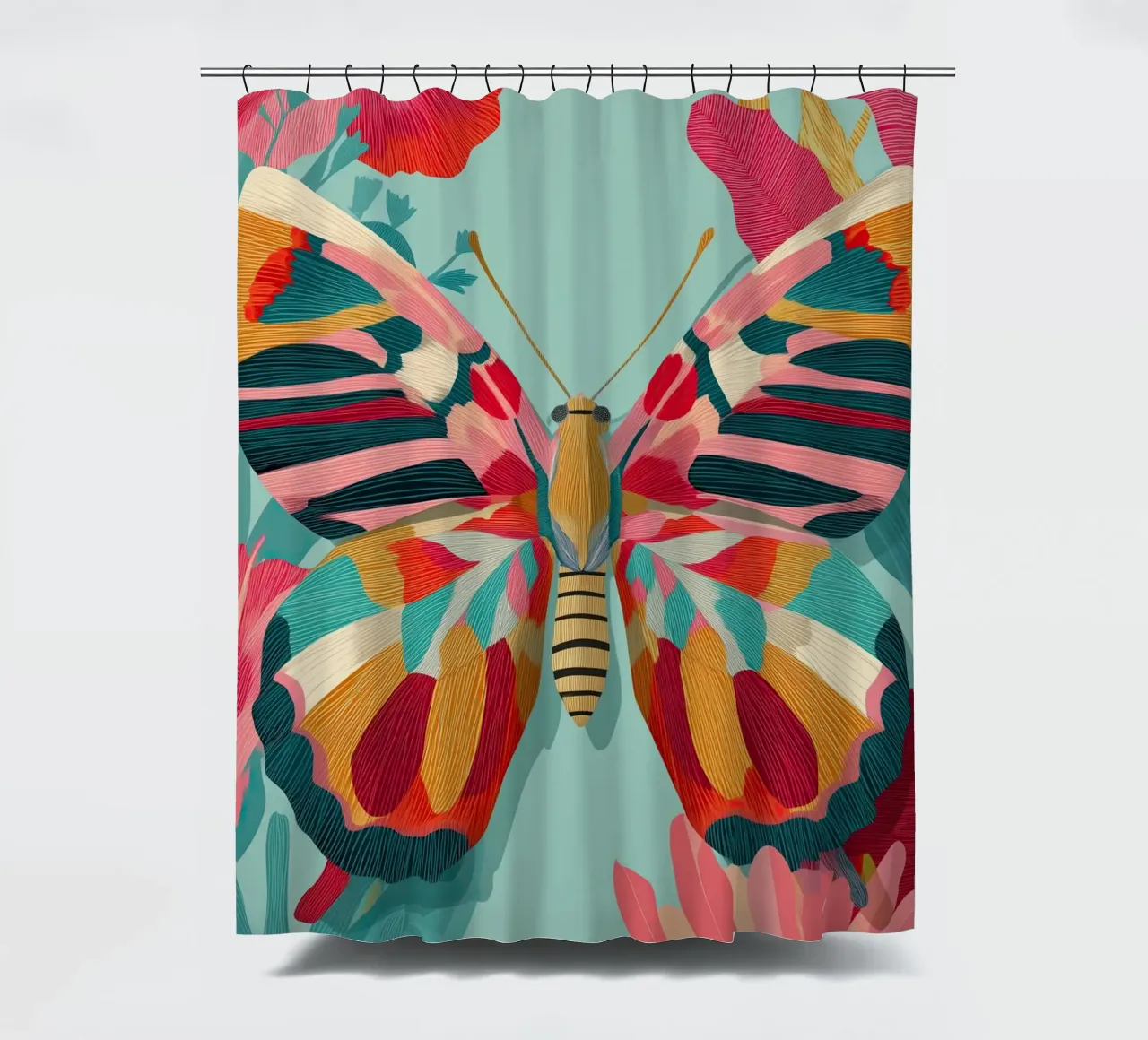 Portrait of a Butterfly in Bloom tenda da doccia da Luca