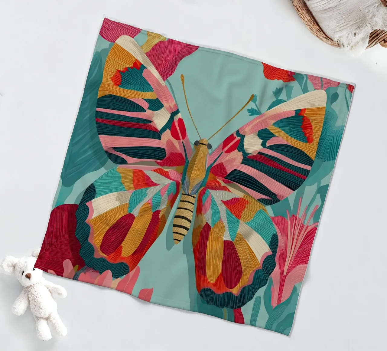 Portrait of a Butterfly in Bloom coperta in pile da Luca