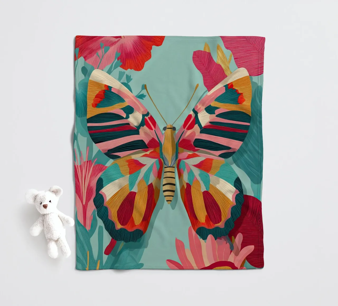 Portrait of a Butterfly in Bloom coperta in pile da Luca