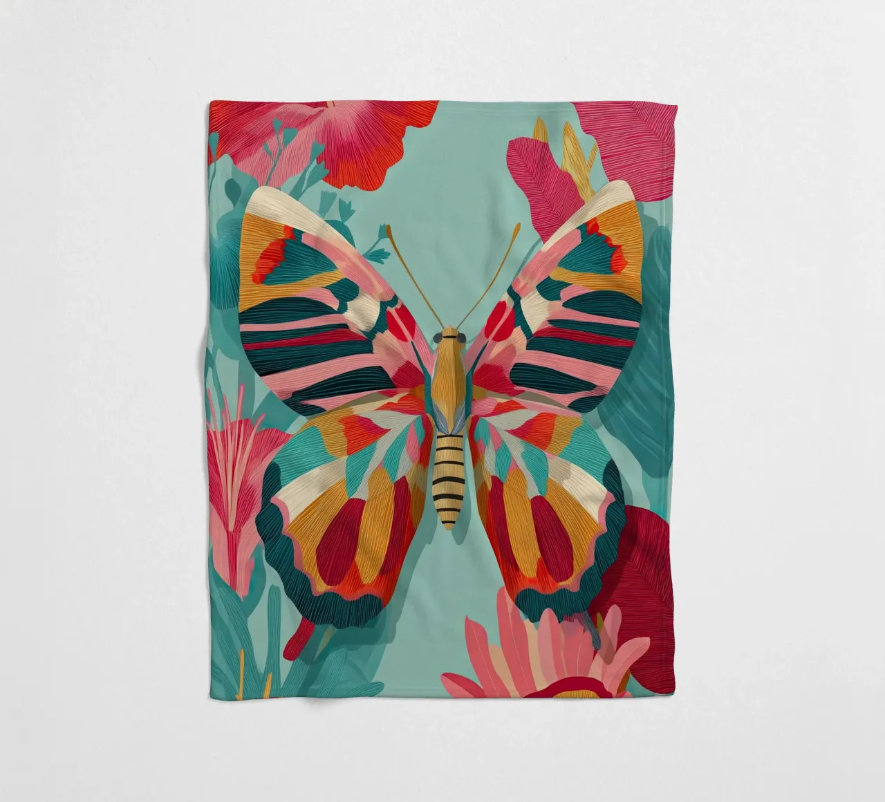 Portrait of a Butterfly in Bloom coperta in pile da Luca
