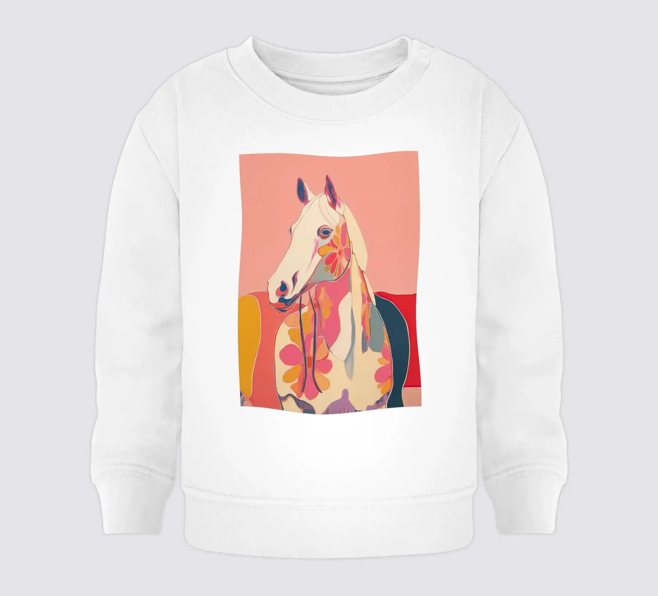 Portrait of a Horse in Bloom felpa neonato da Luca