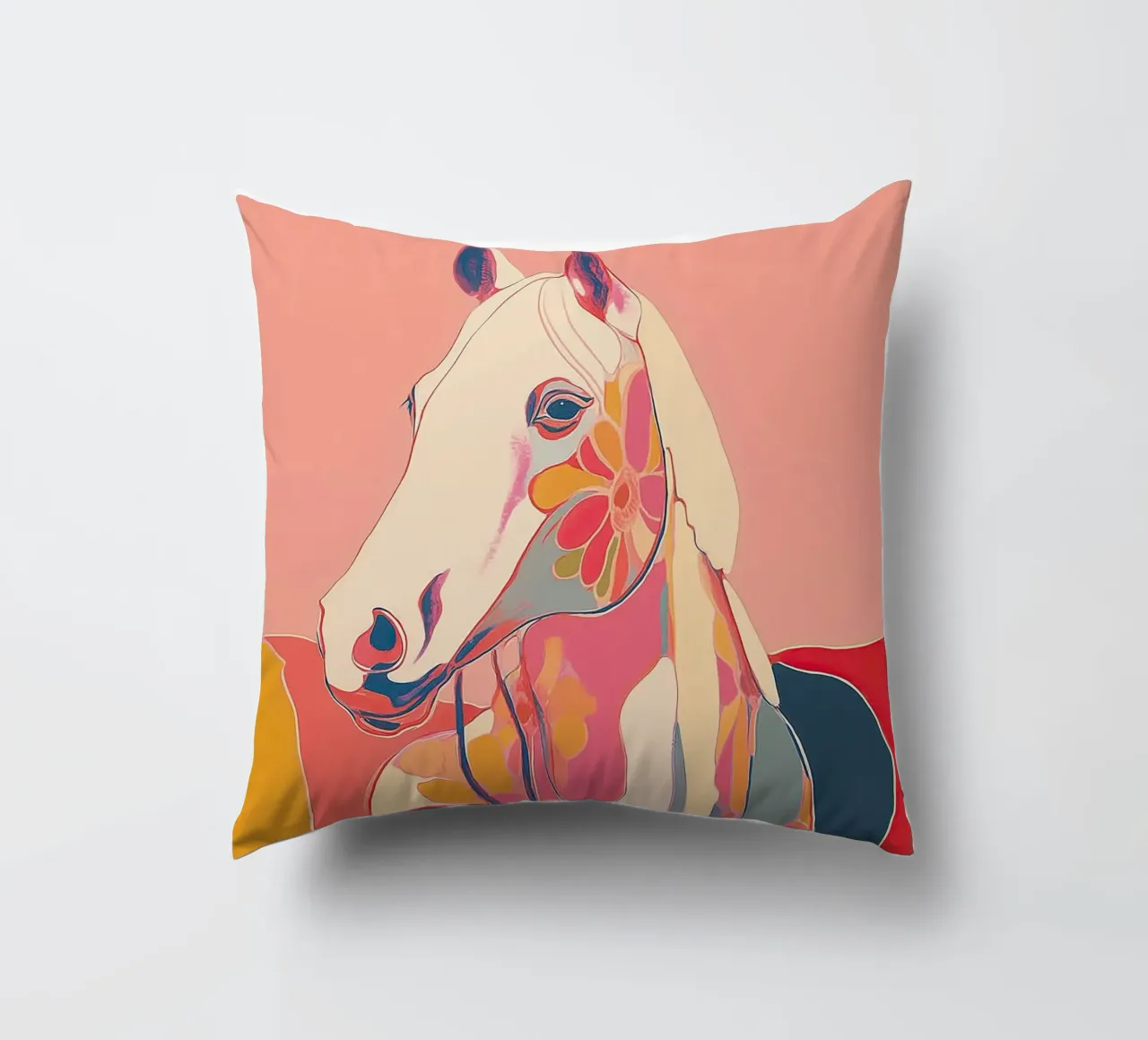 Portrait of a Horse in Bloom cuscino da Luca