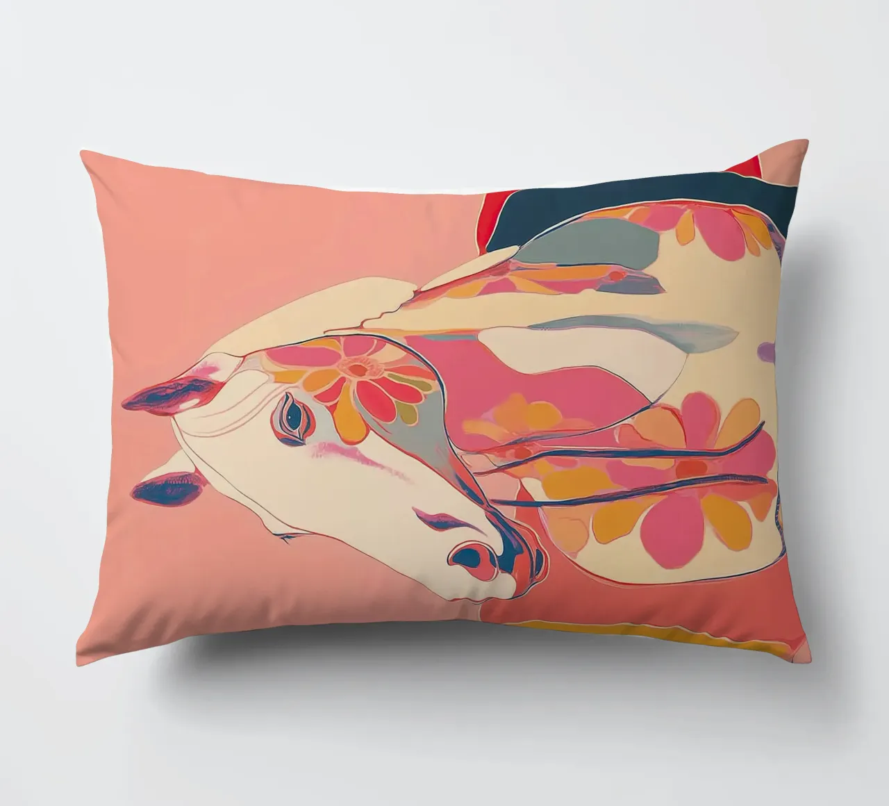 Portrait of a Horse in Bloom cuscino da Luca
