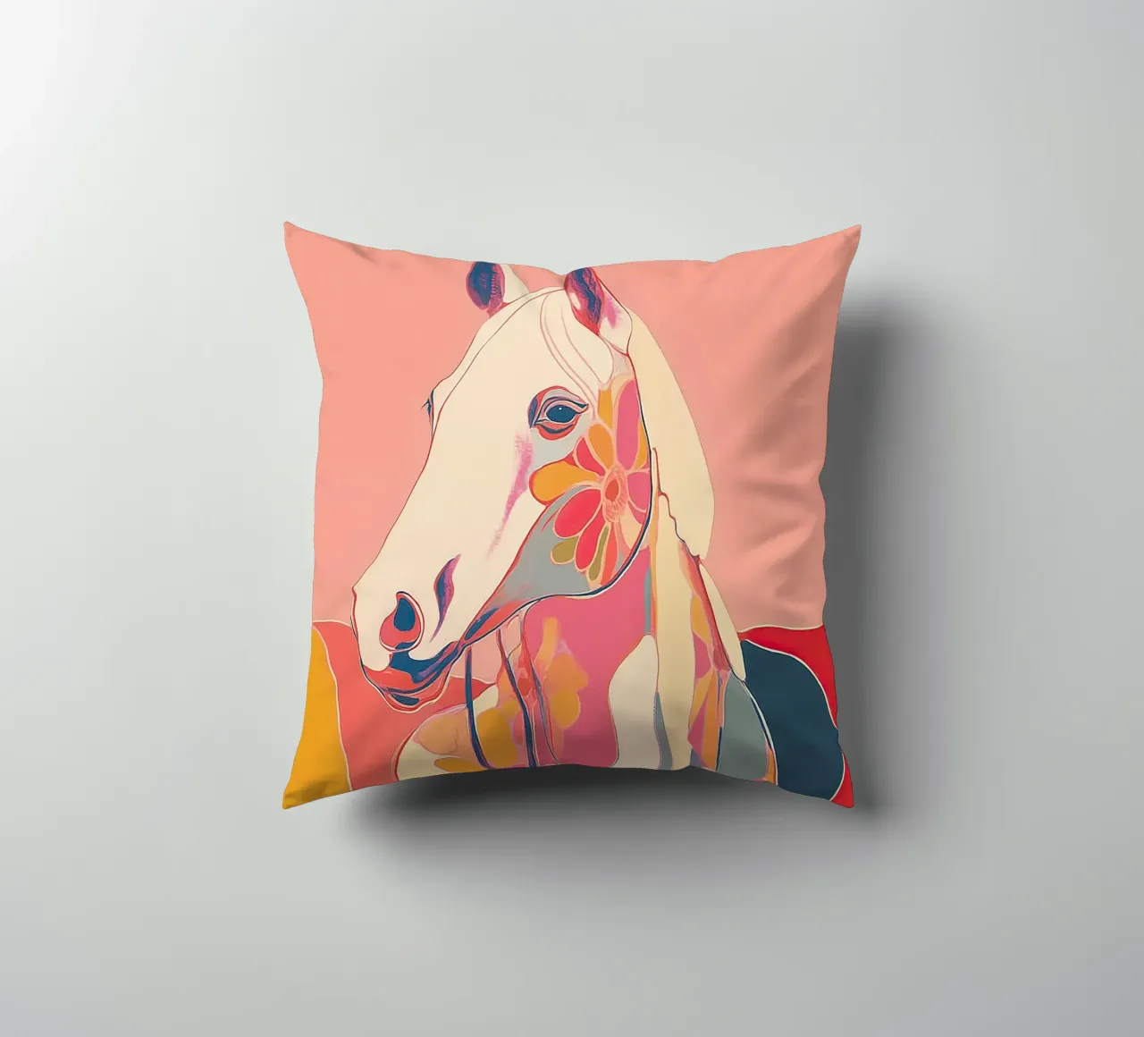 Portrait of a Horse in Bloom cuscino da Luca