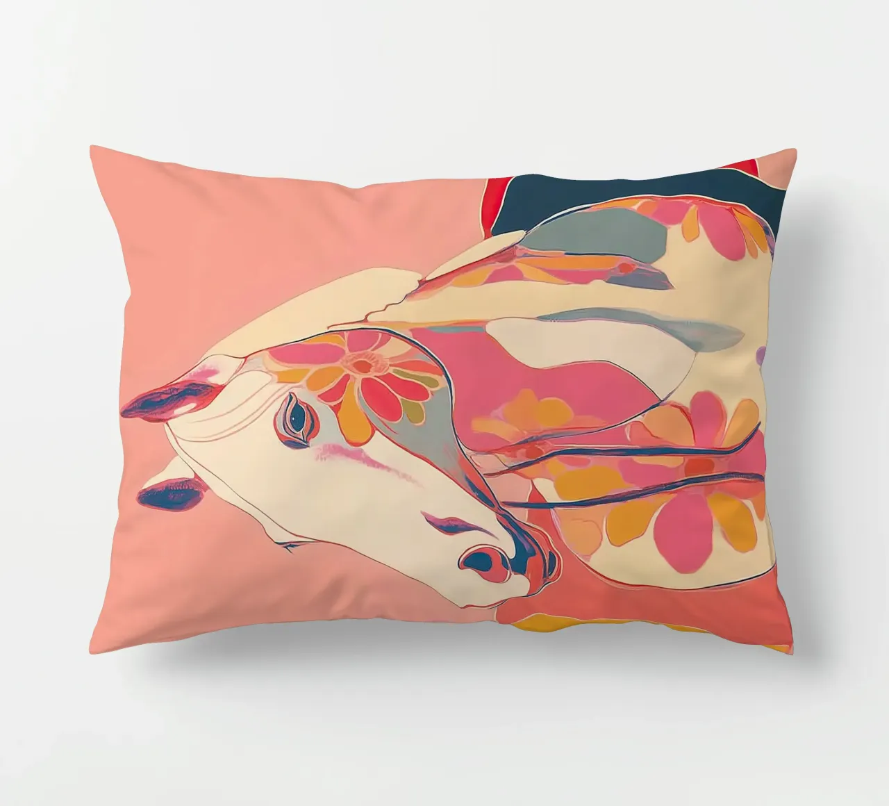 Portrait of a Horse in Bloom cuscino da Luca