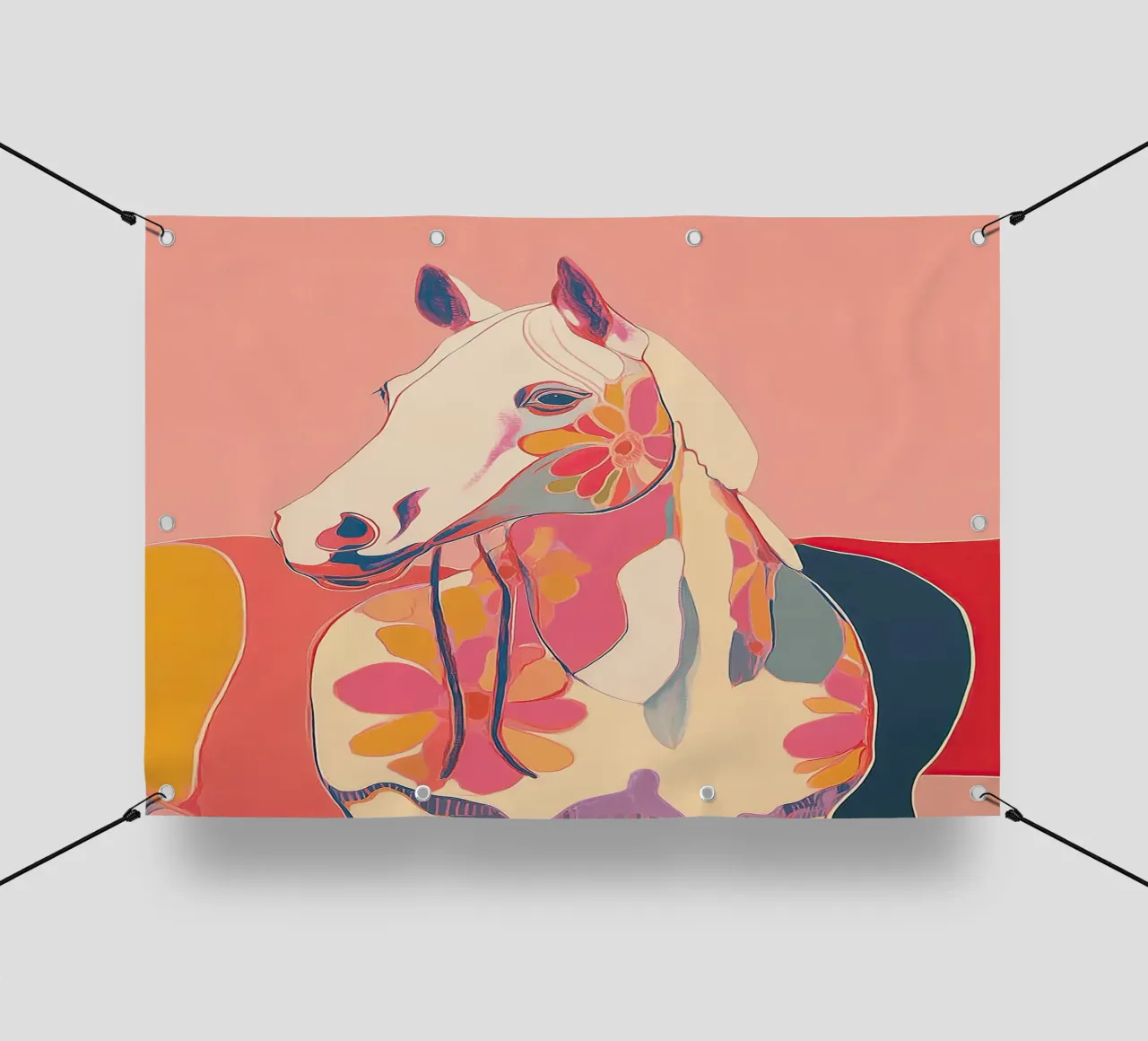 Portrait of a Horse in Bloom telo in pvc da Luca