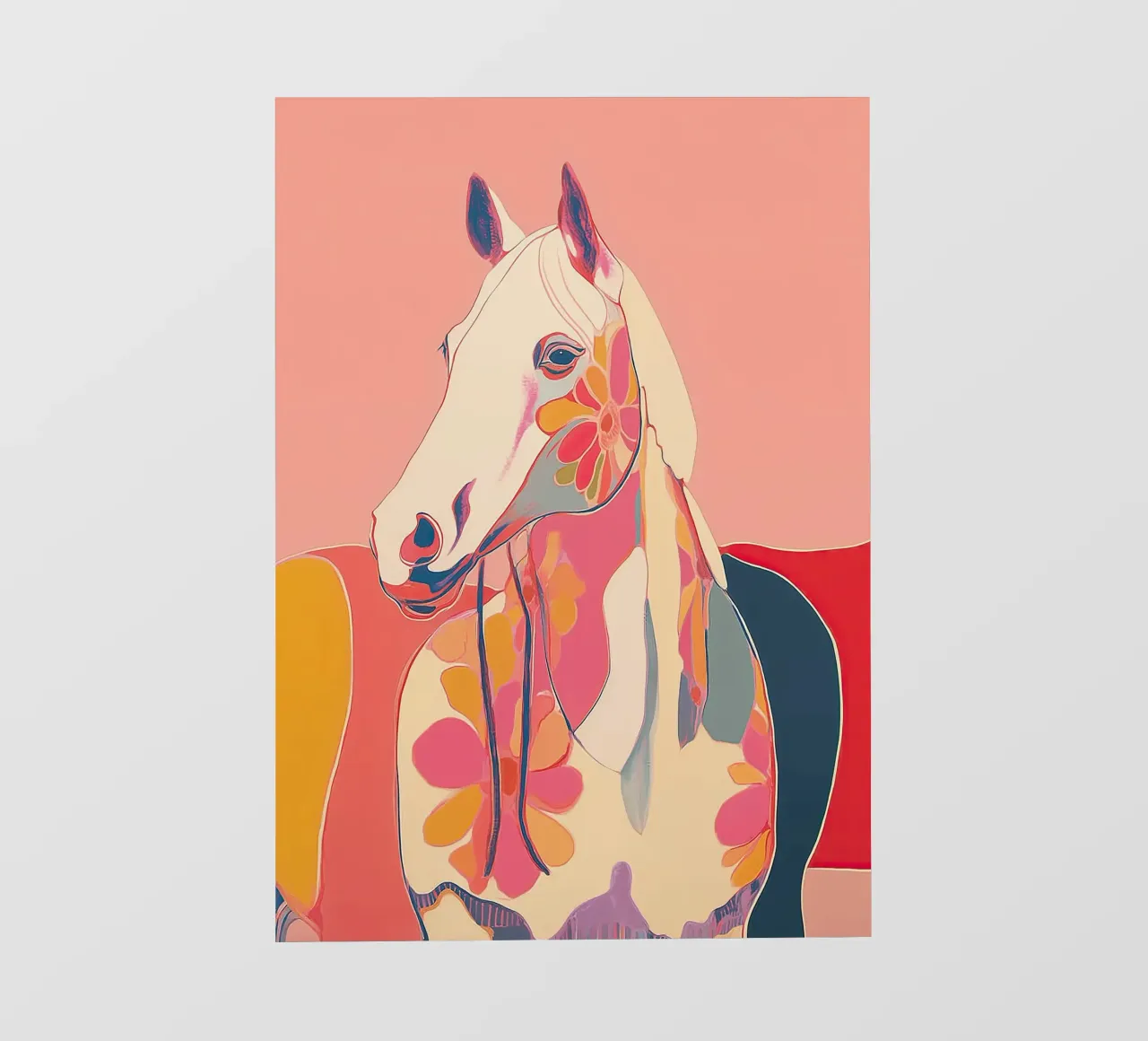 Portrait of a Horse in Bloom telo in pvc da Luca