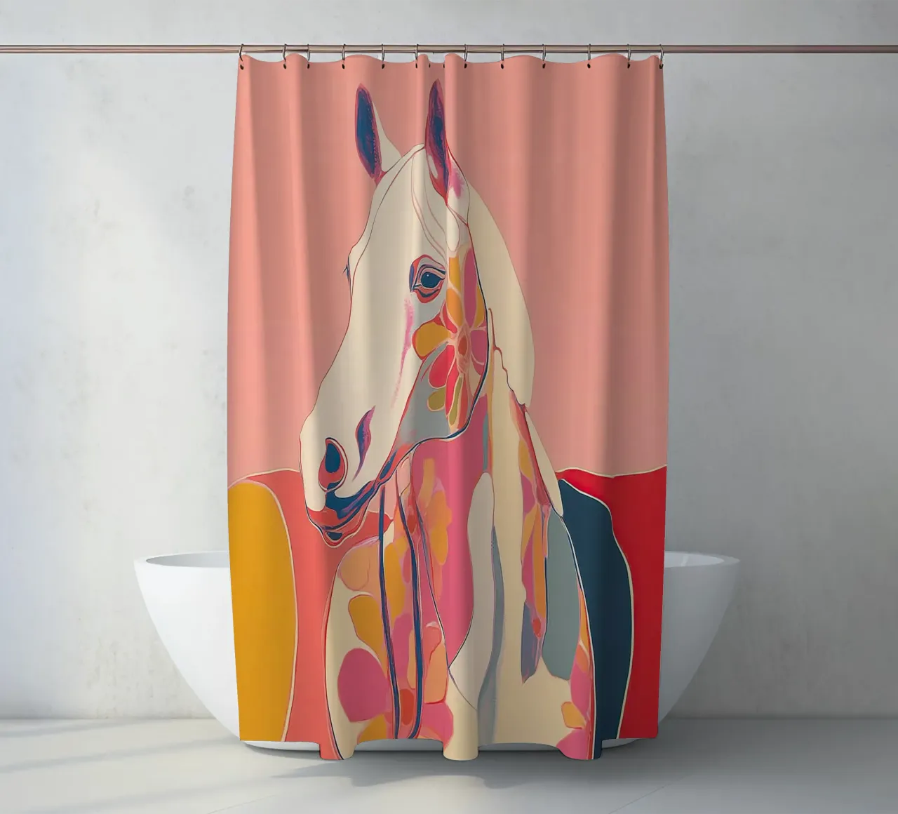 Portrait of a Horse in Bloom tenda da doccia da Luca