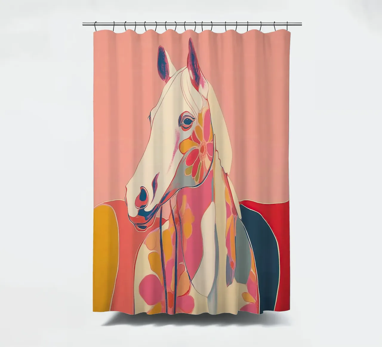 Portrait of a Horse in Bloom tenda da doccia da Luca