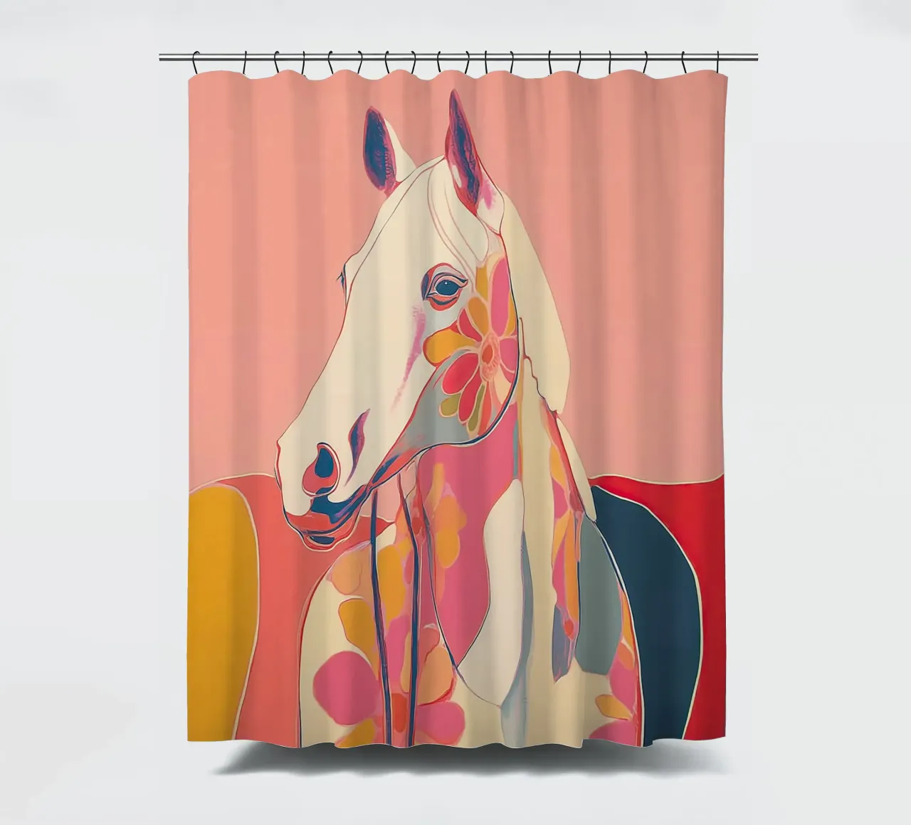 Portrait of a Horse in Bloom tenda da doccia da Luca