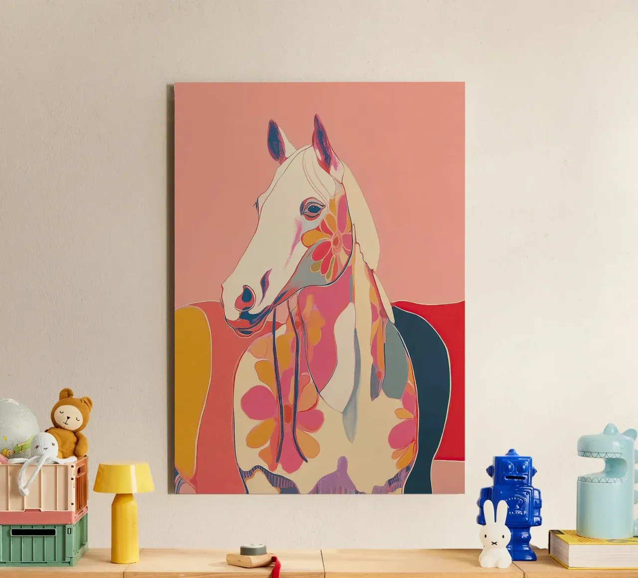 Portrait of a Horse in Bloom alluminio dibond da Luca
