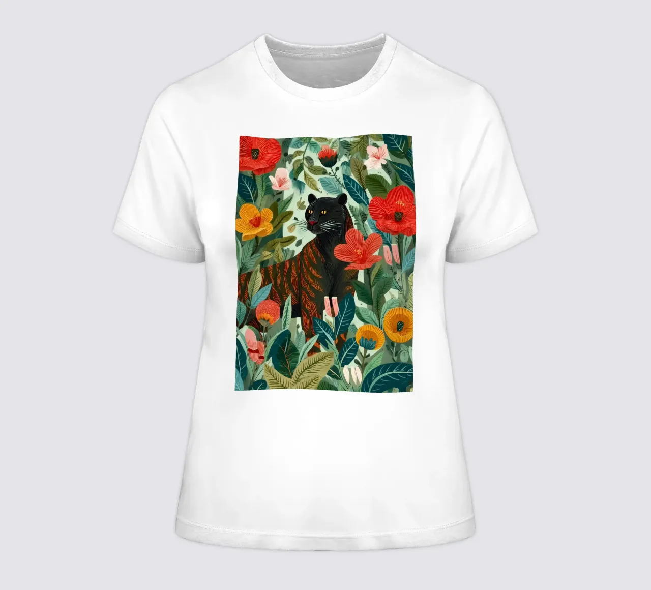 Portrait of a Panther in Bloom I t-shirt da donna da Luca