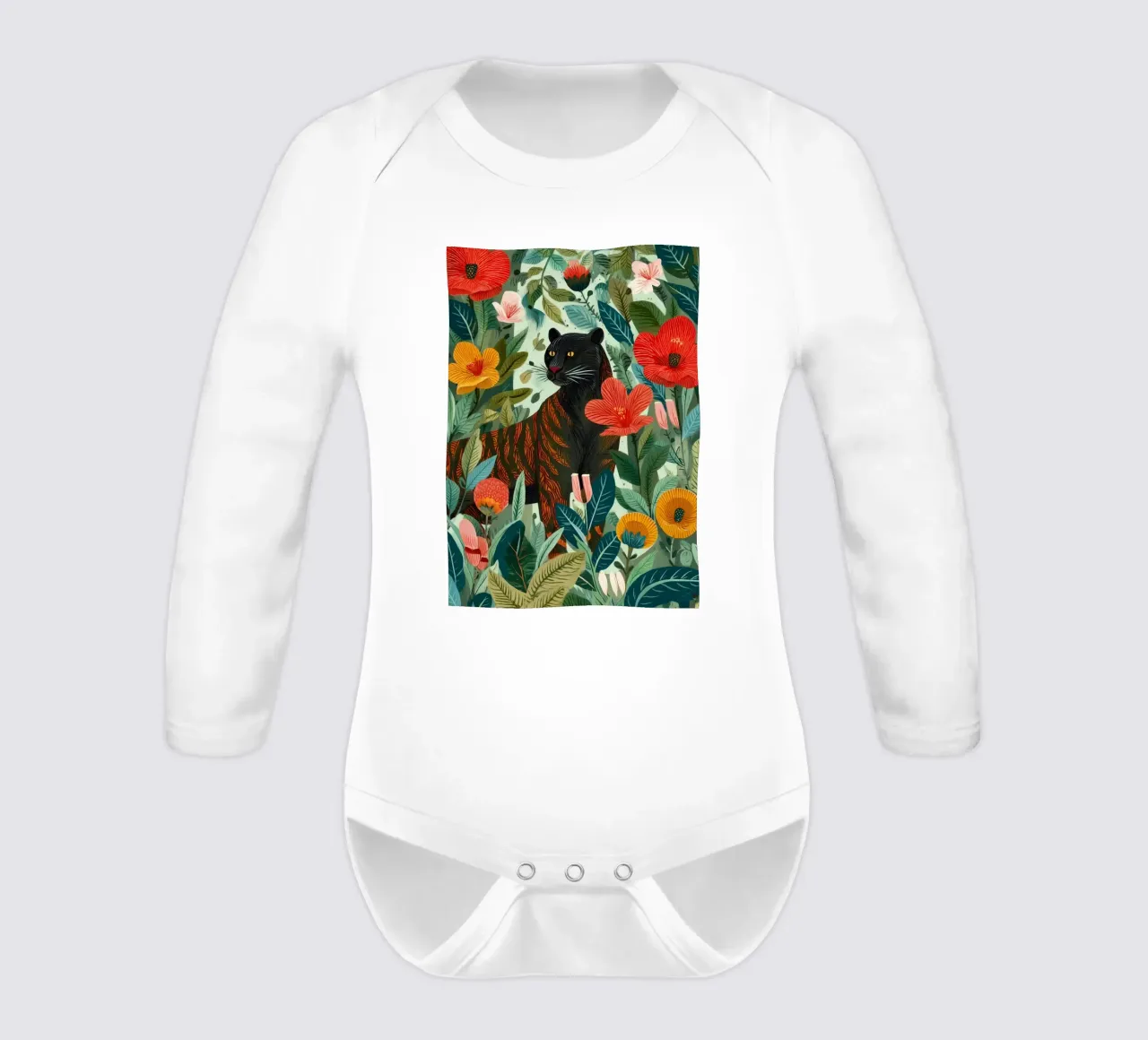 Portrait of a Panther in Bloom I body neonato maniche lunghe da Luca