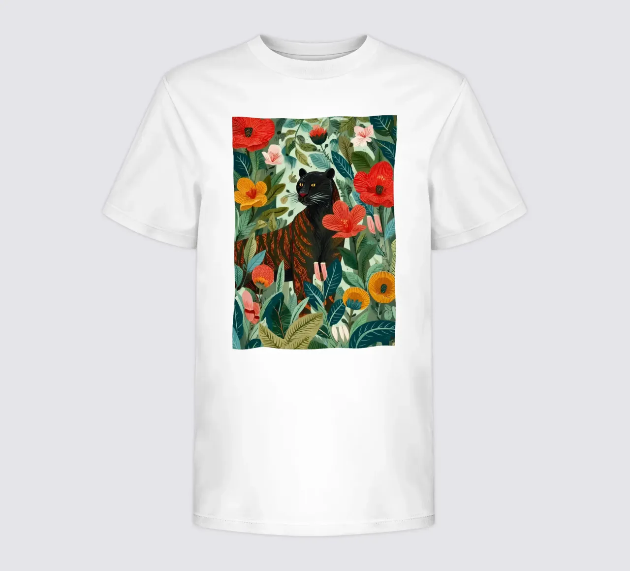 Portrait of a Panther in Bloom I t-shirt bambini da Luca