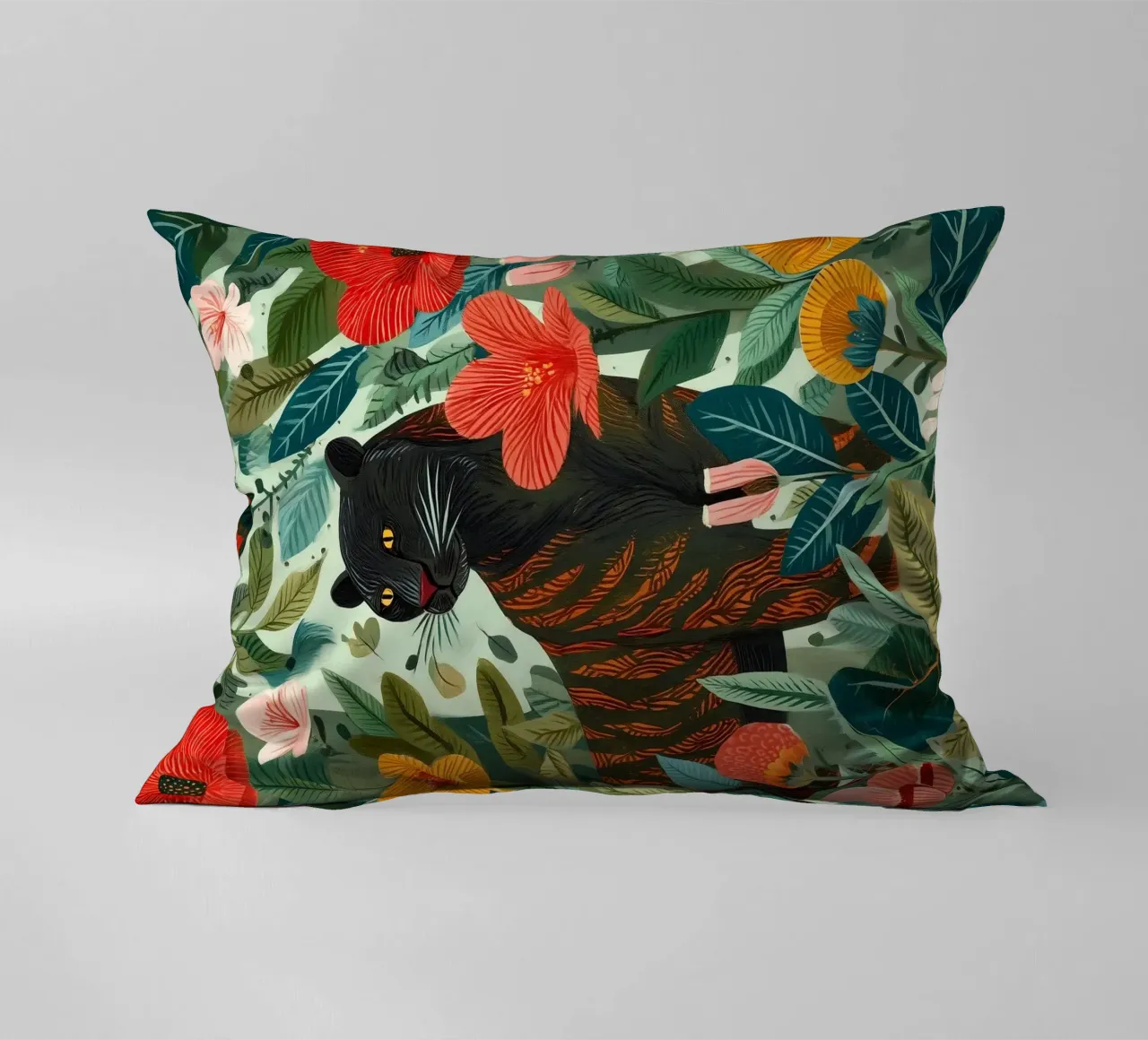 Portrait of a Panther in Bloom I cuscino da Luca