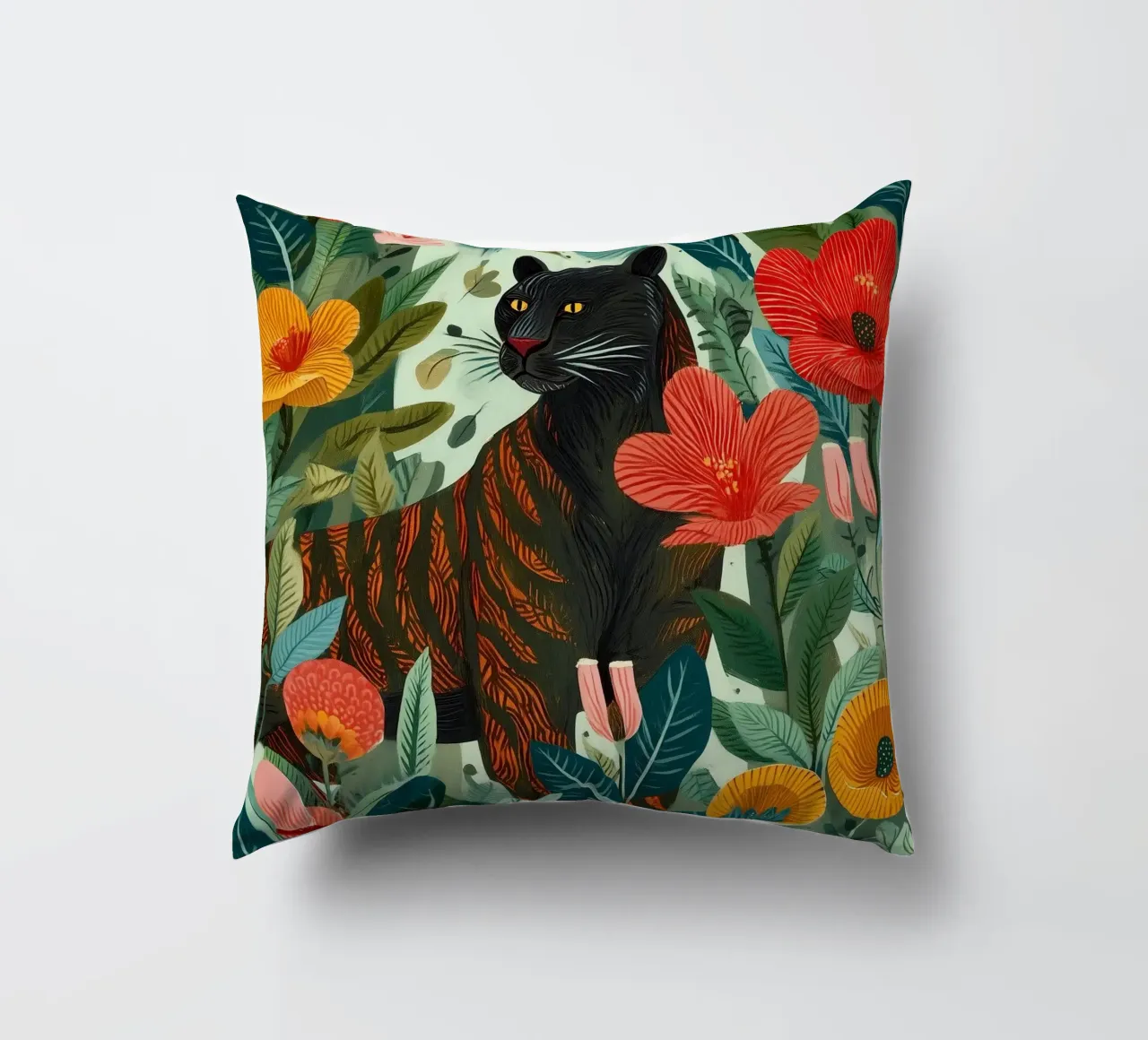 Portrait of a Panther in Bloom I cuscino da Luca
