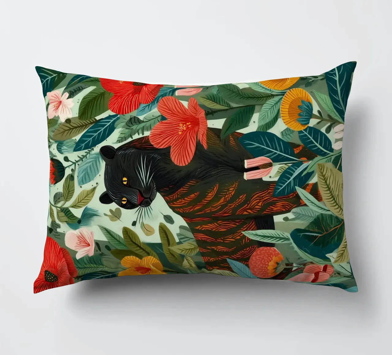 Portrait of a Panther in Bloom I cuscino da Luca