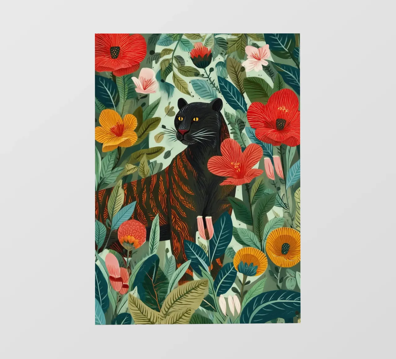 Portrait of a Panther in Bloom I telo in pvc da Luca