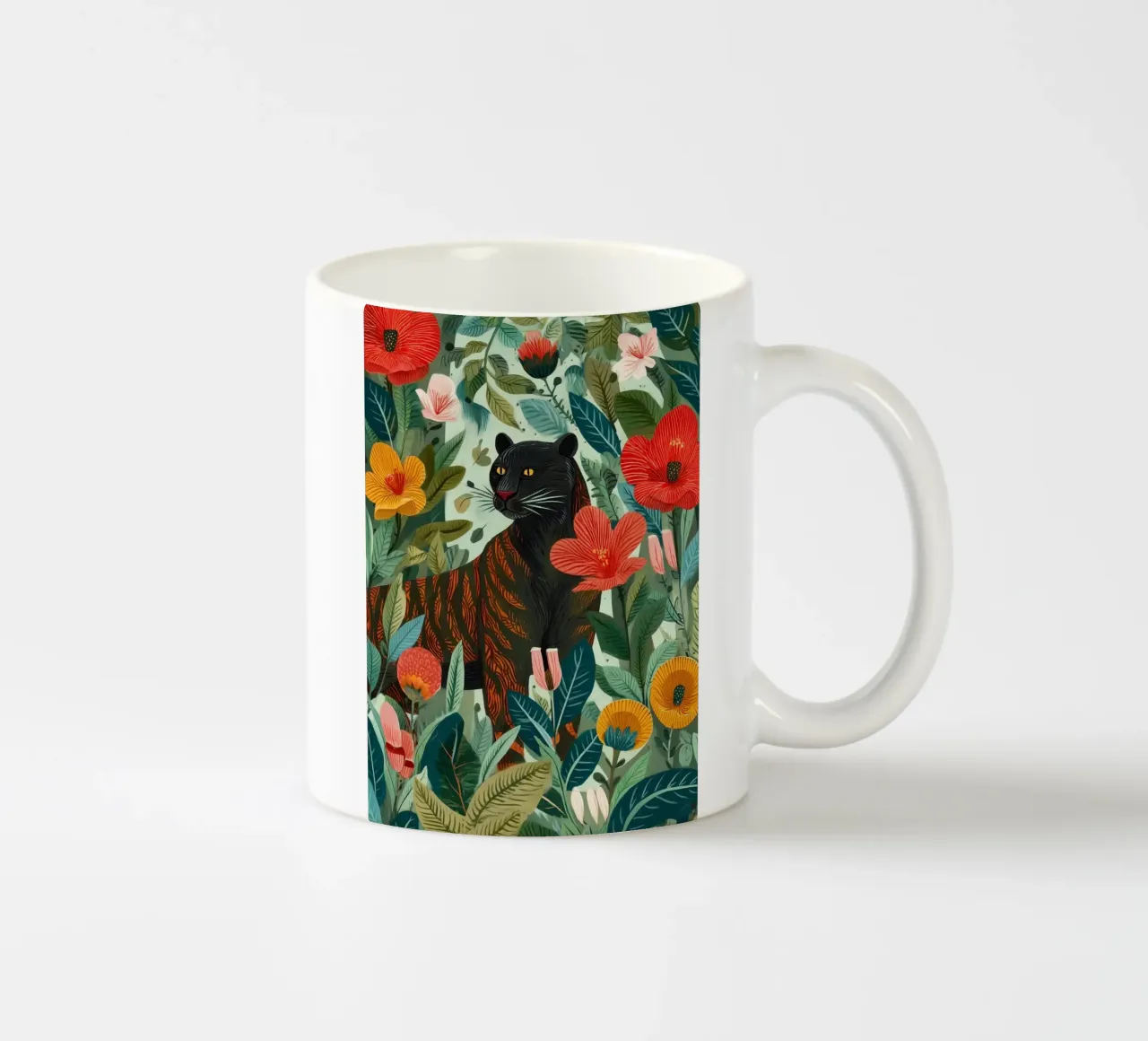 Portrait of a Panther in Bloom I tazza in ceramica da Luca