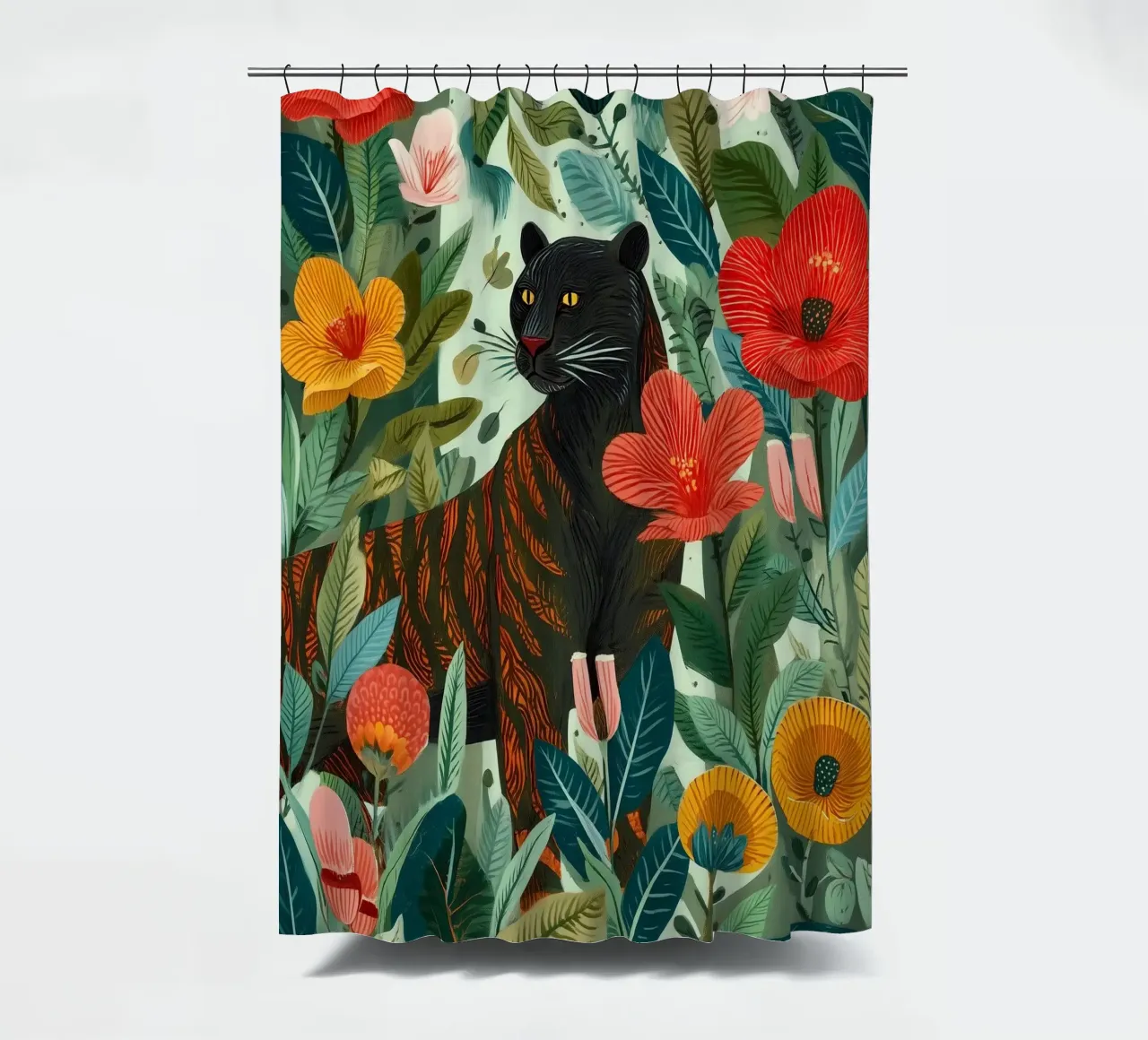 Portrait of a Panther in Bloom I Duschvorhang von Luca