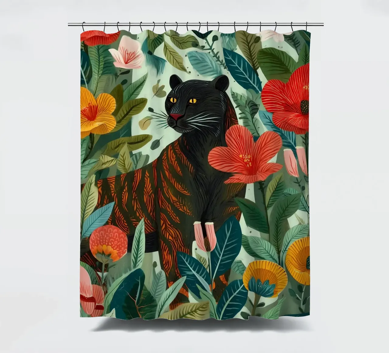 Portrait of a Panther in Bloom I Duschvorhang von Luca