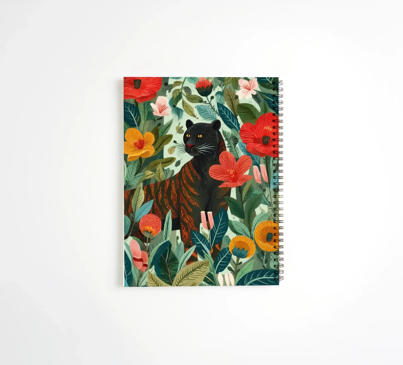 Portrait of a Panther in Bloom I spiral notebook by Luca