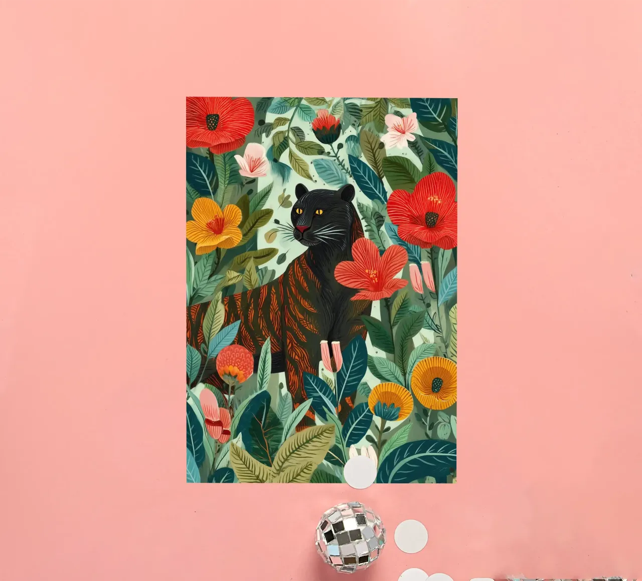 Portrait of a Panther in Bloom I adesivo da Luca
