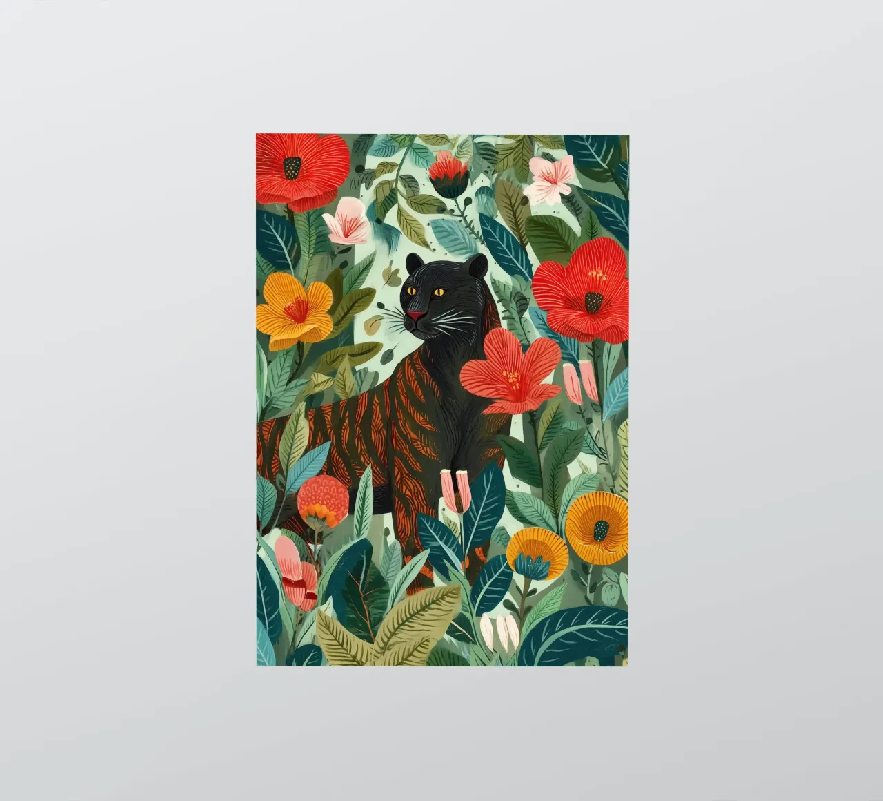 Portrait of a Panther in Bloom I adesivo da Luca