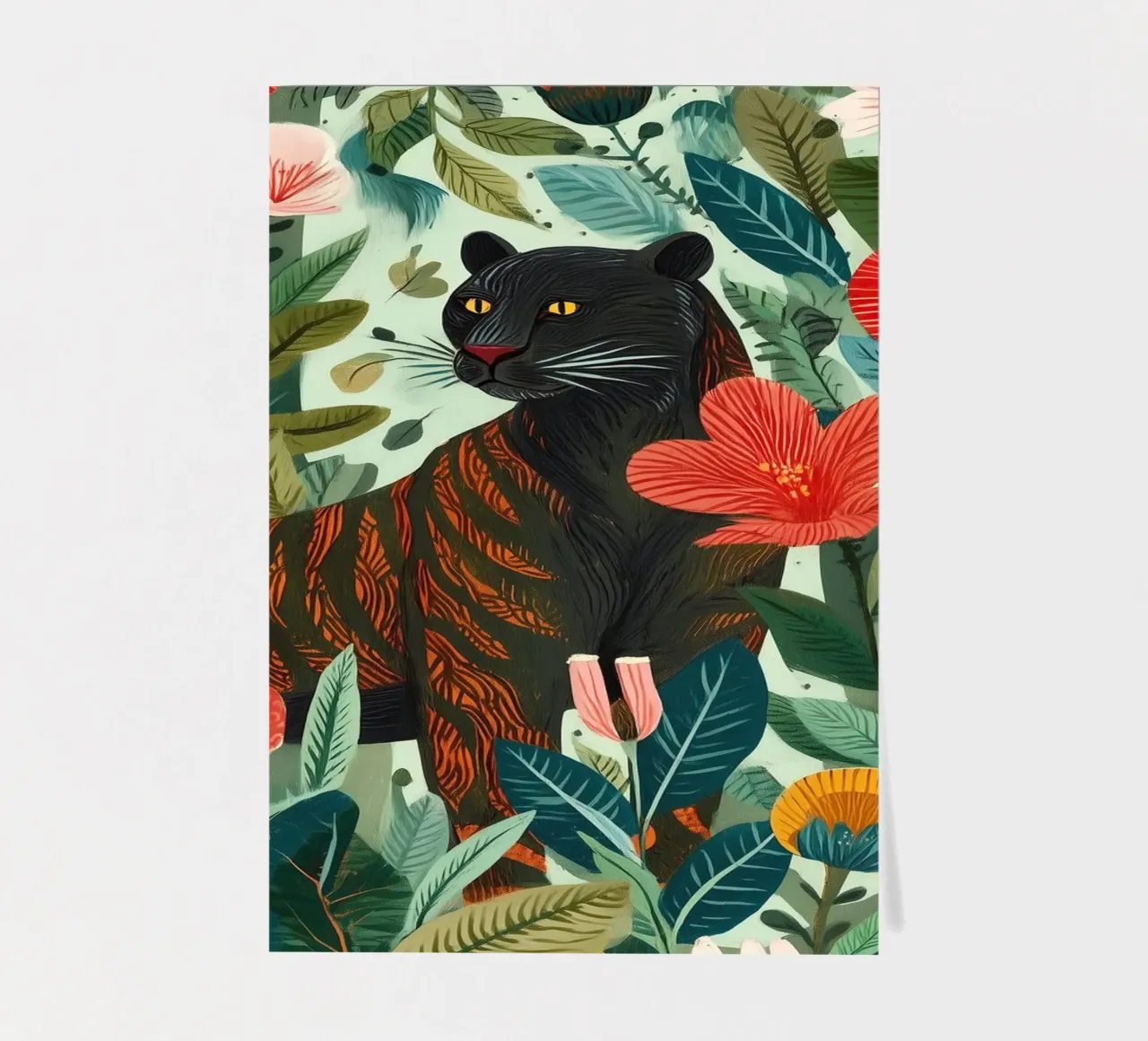 Portrait of a Panther in Bloom I foglio adesivo da Luca