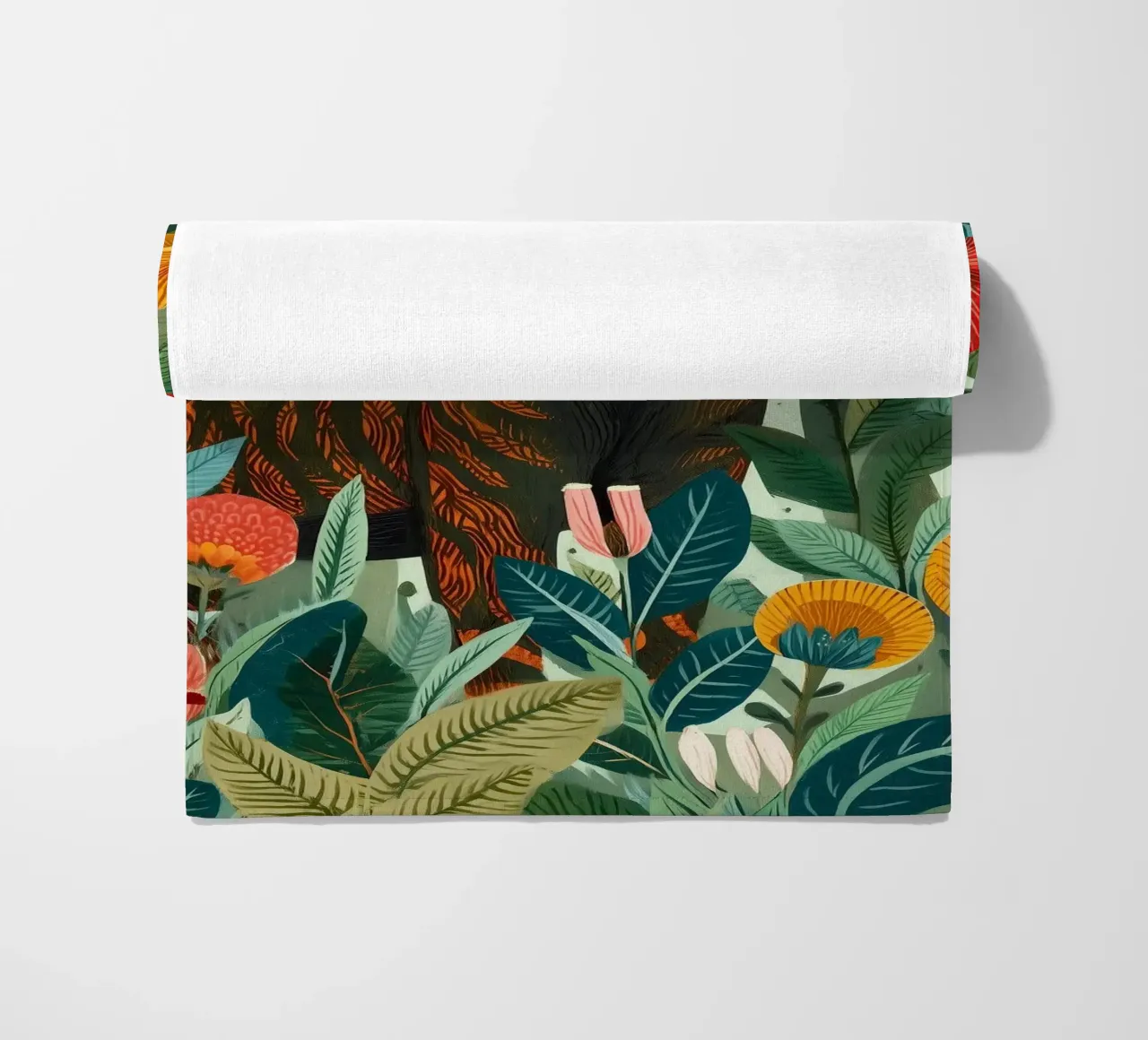 Portrait of a Panther in Bloom I beach towel by Luca